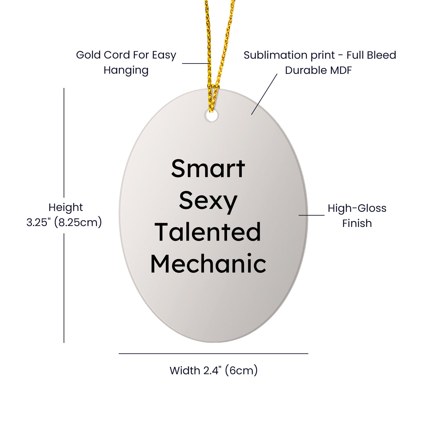Smart Sexy Talented Mechanic Oval Christmas Ornament
