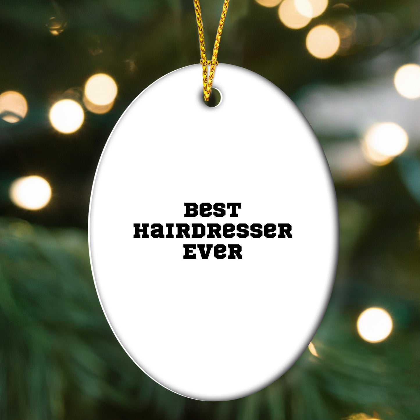 Best Hairdresser Ever Oval Christmas Tree Ornament - Mallard Moon