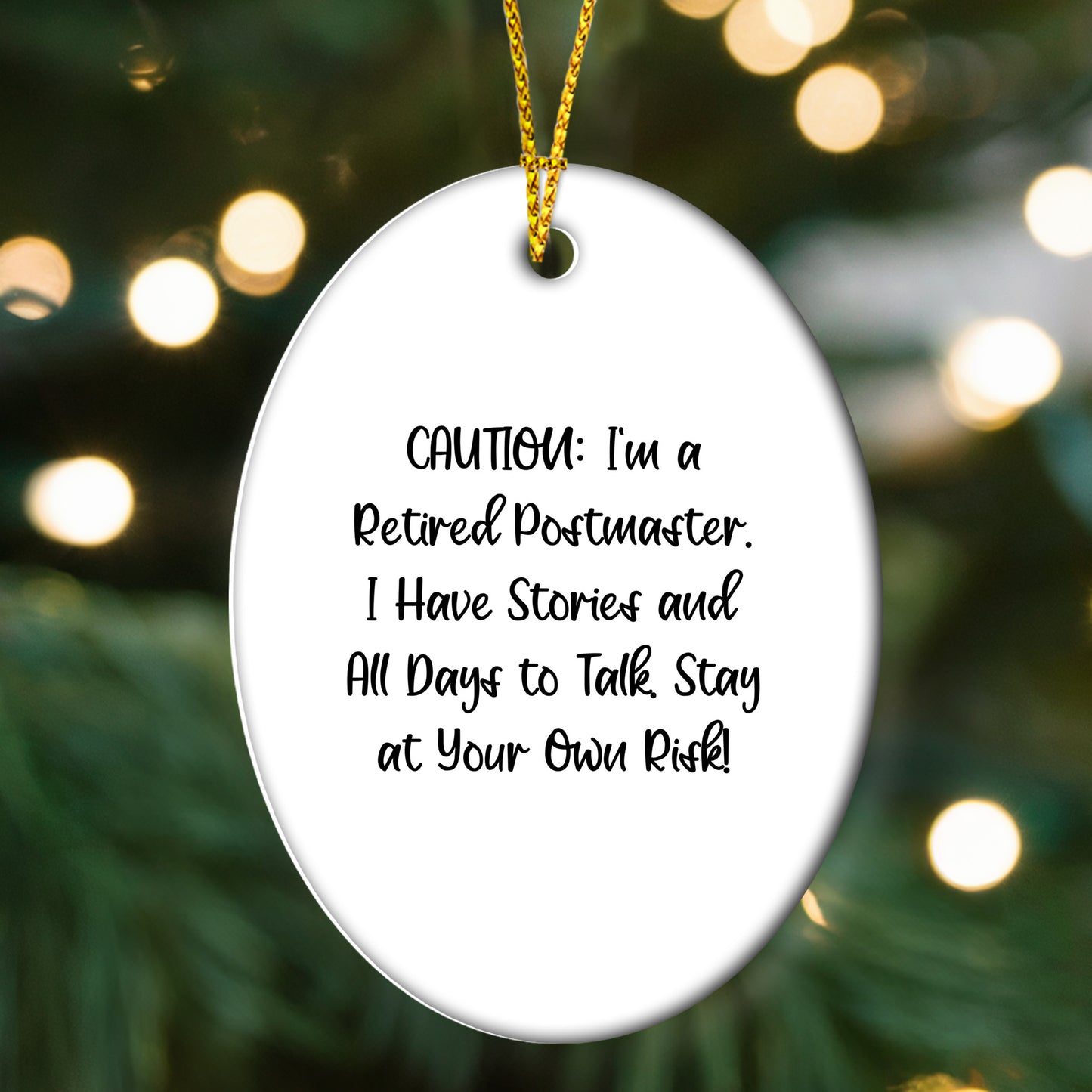 Funny Postmaster Gift, 'Caution: I'm A Retired Postmaster...' Christmas Retirement Gift - Mallard Moon Gift Shop