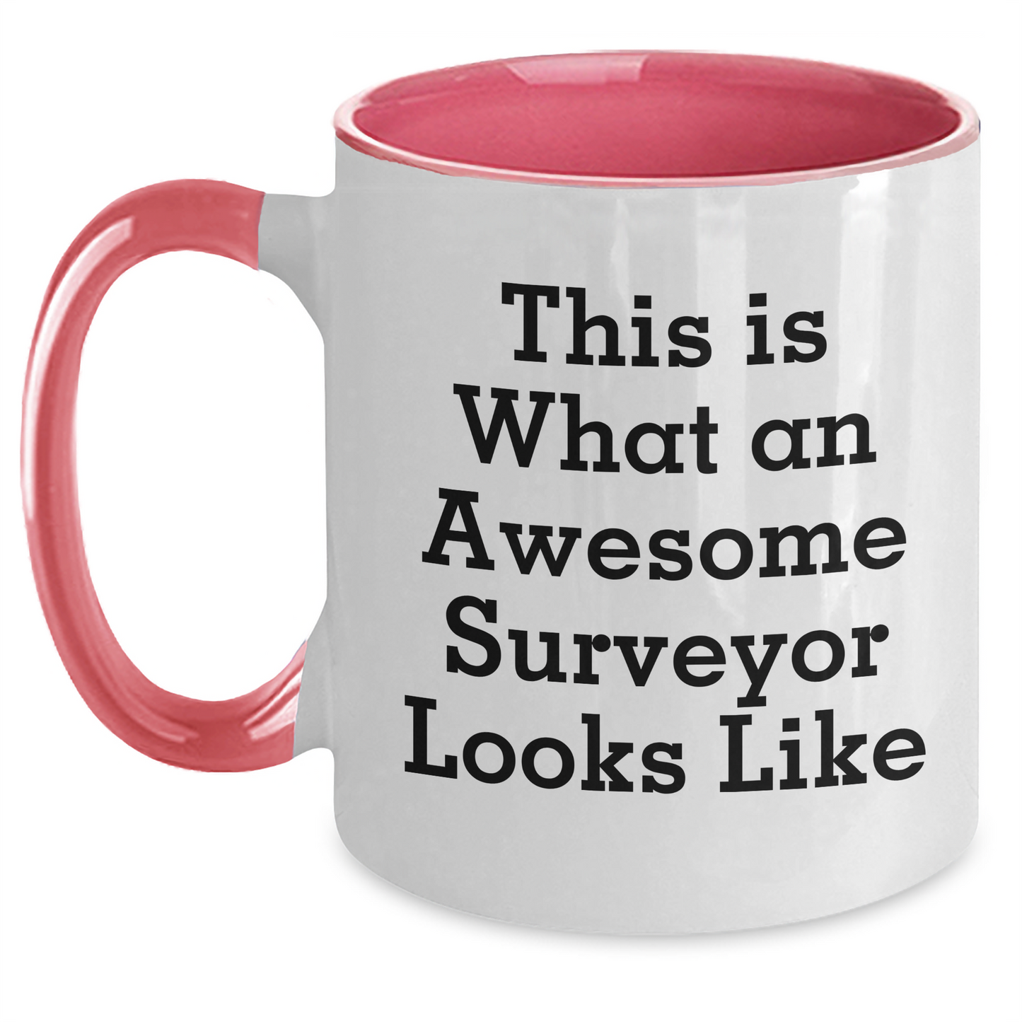 Funny Surveyor Gifts for Mom - Surveyor Inspired Two Tone Coffee Mug with 'This Is What An Awesome Surveyor Looks Like' Quote, Gifts from Mom to Surveyor, Unique Mother's Day Unique Gifts - Main