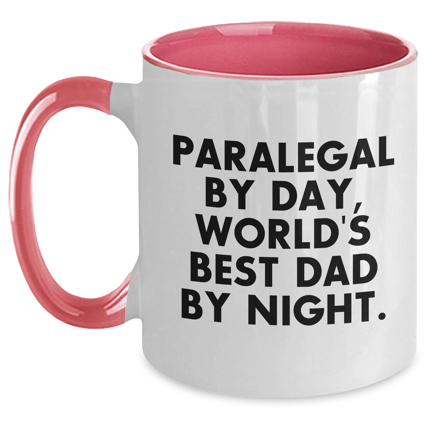 Paralegal Humor Two Tone Coffee Mug, Gifts from Dad, Gifts for Paralegal By Day, World's Best Dad By Night, Father's Day Unique Gift - Main