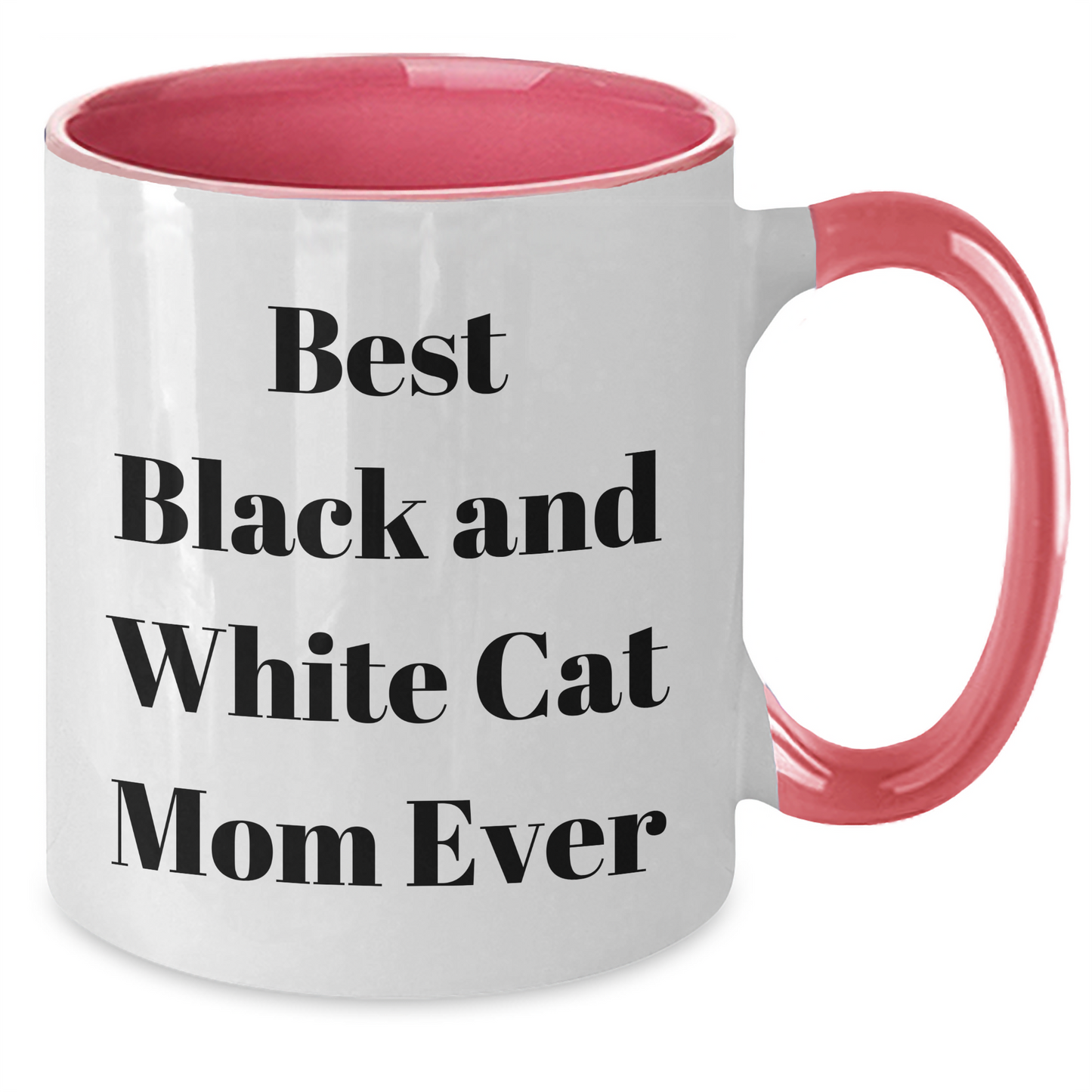 Funny Black and White Cat Mom Gifts from Men to Black and White Cat Enthusiasts on Father's Day - Two Tone Coffee Mug - Additional