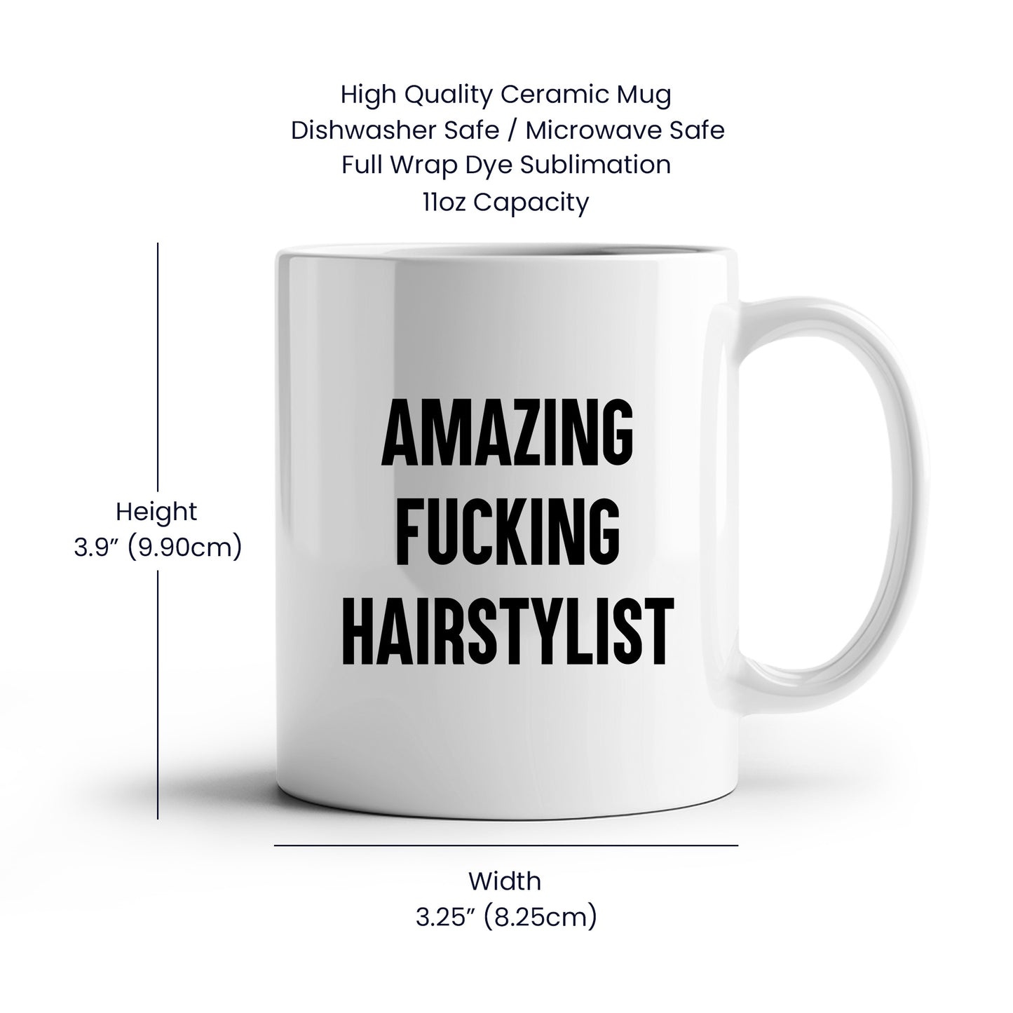 Funny Hairstylist Gifts from Friends, Amazing White Coffee Mug for Graduation, 'Amazing F--king Hairstylist' Quote - Mallard Moon Gift Shop