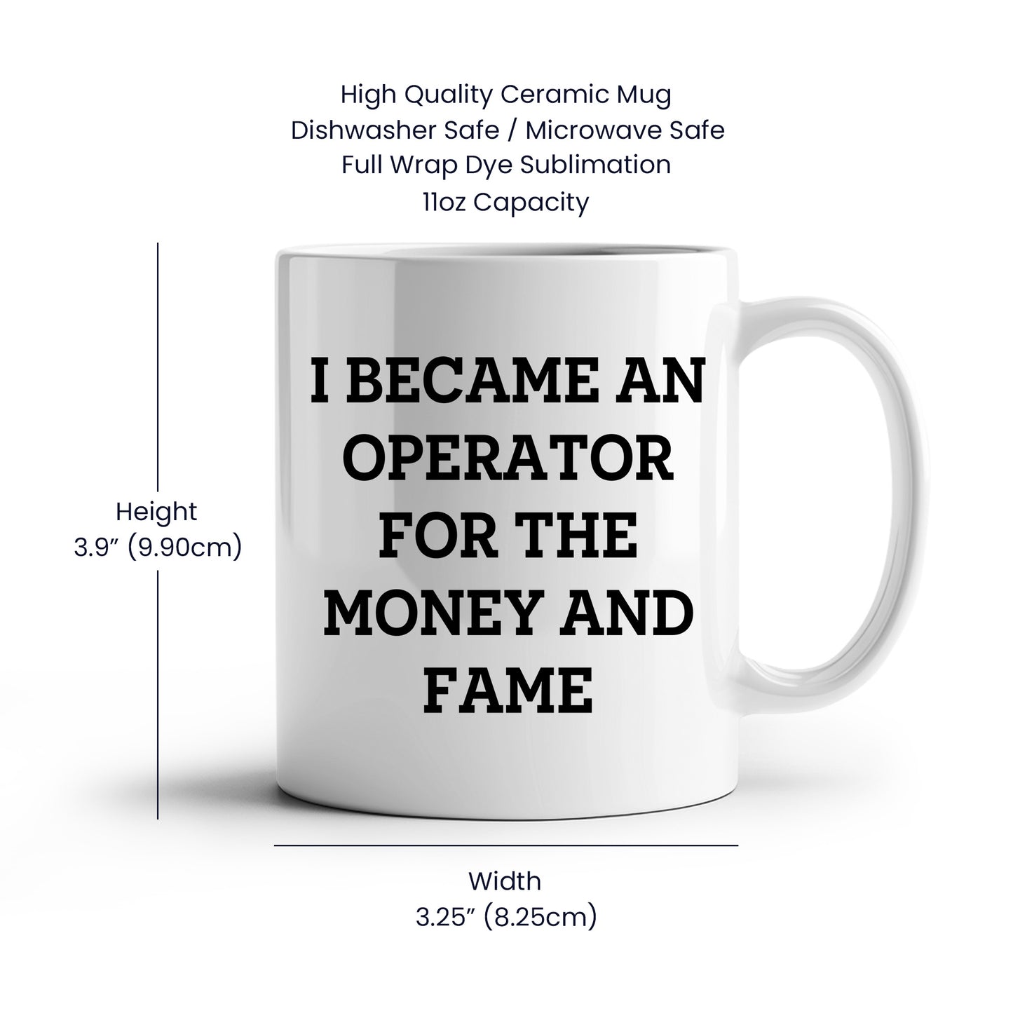 Funny Operator Gifts From Mom, Operator White Coffee Mug for Mother's Day - I Became An Operator For The Money And Fame - Mallard Moon Gift Shop