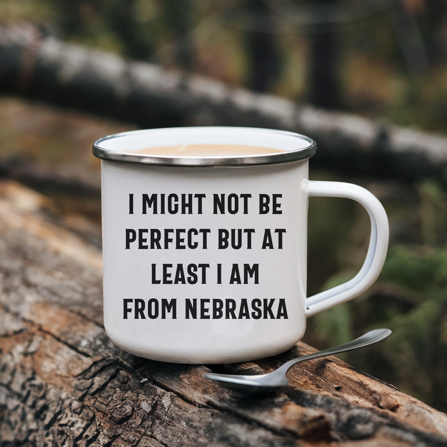 Funny Nebraska Gifts from Friends to Family - I Might Not Be Perfect But At Least I Am From Nebraska Camping Mug for Mother's Day