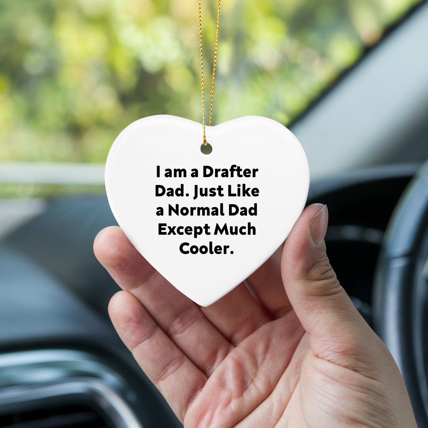 Funny Drafter Dad Gifts, I Am A Drafter Dad, Heart Ornament, Christmas Decorations for Men, Women, Friends, Family