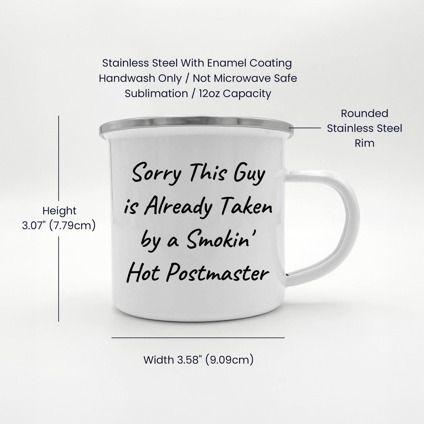 Funny Postmaster Gifts, Sorry This Guy Is Already Taken By A Smokin' Hot Postmaster, Camping Mug for Men or Women, Gifts from Family, Friends or Coworkers, Father's Day Unique Gifts