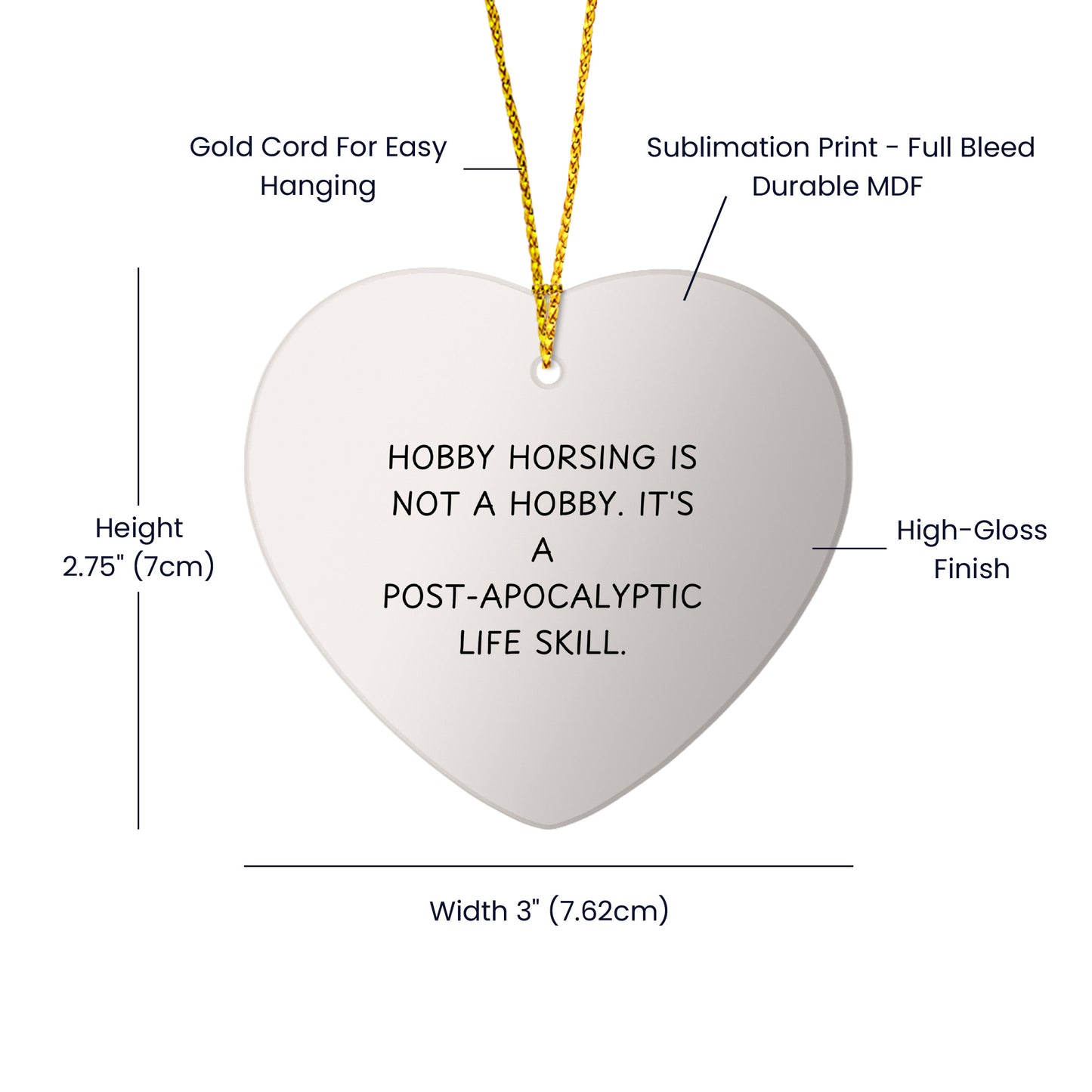 Hobby Horsing Gifts from Friends for Hobby Horsing Enthusiasts, Funny Heart Ornament for Christmas - Mallard Moon