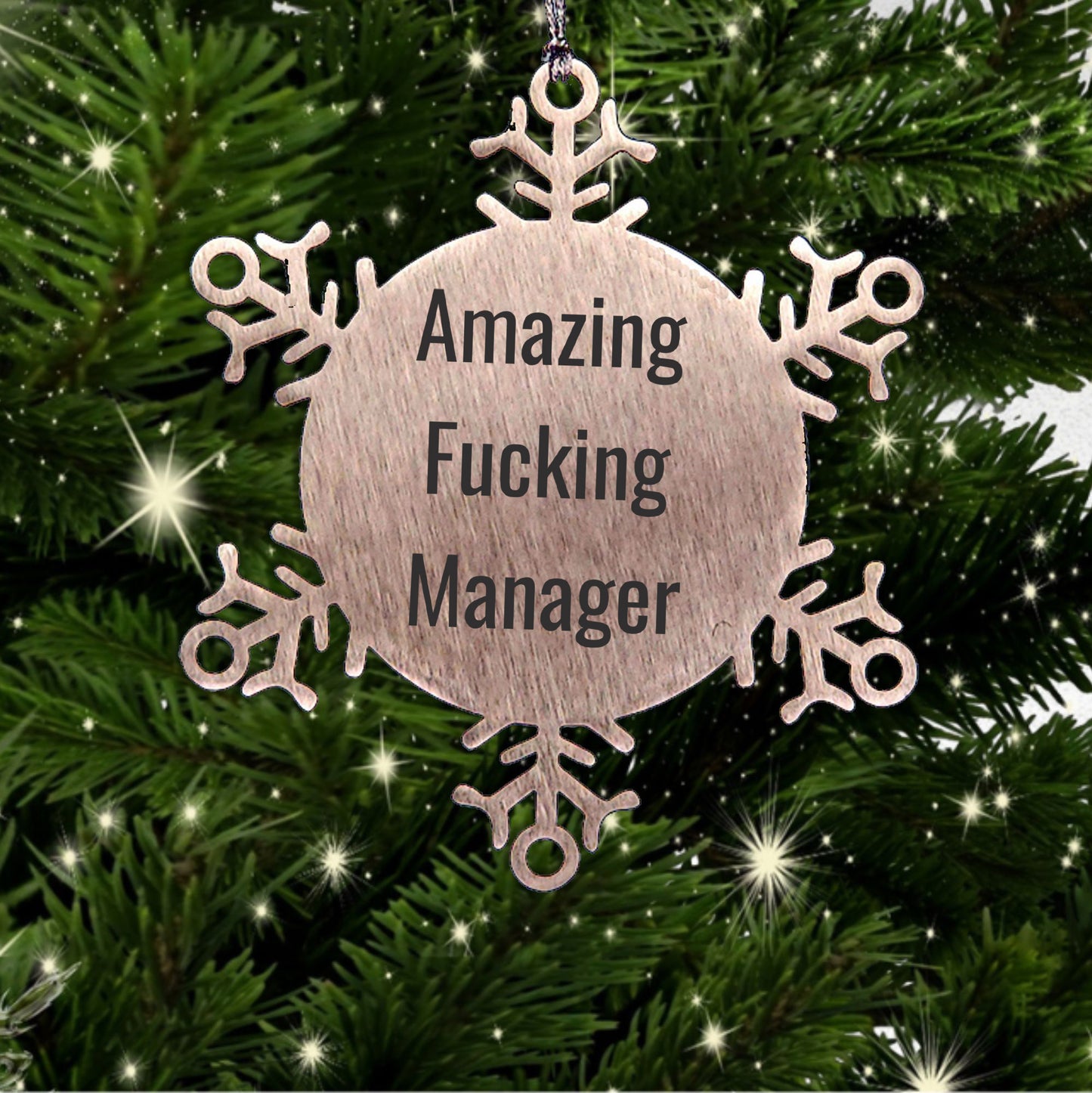 Funny Manager Gifts from Friends for Amazing Christmas Snowflake Ornament, Handcrafted from Premium Stainless Steel - Mallard Moon