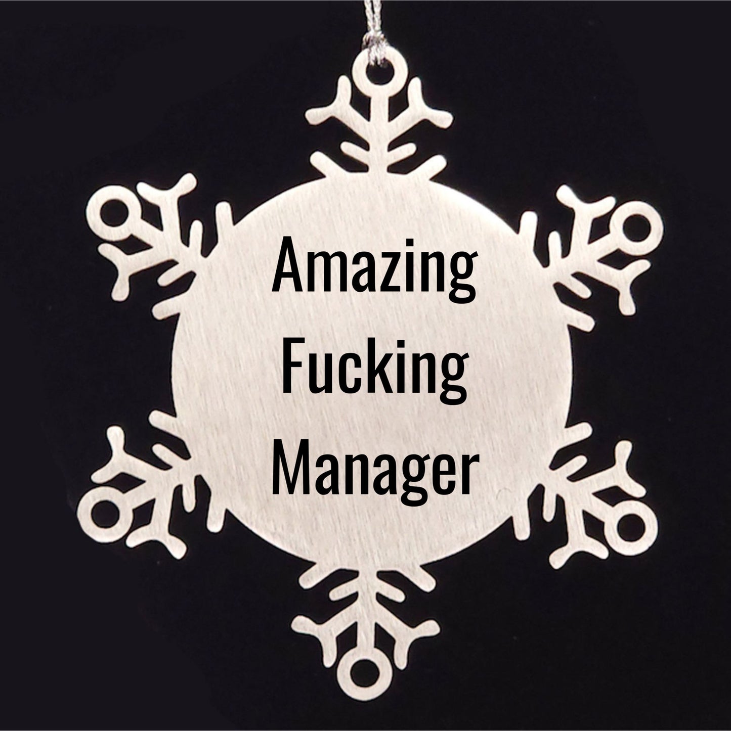 Funny Manager Gifts from Friends for Amazing Christmas Snowflake Ornament, Handcrafted from Premium Stainless Steel - Mallard Moon