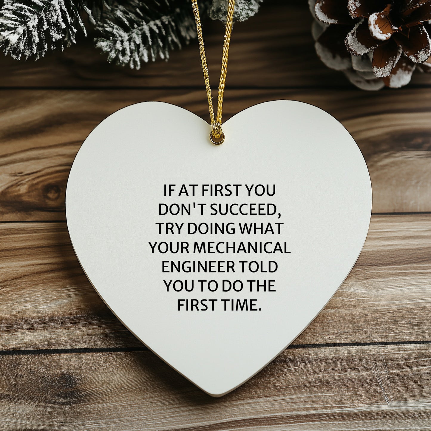 Funny Mechanical Engineer Gifts from Friends - Heart Ornament for Him or Her, Cute Quote, Christmas Unique Gifts for Men, Women, Coworkers, Family