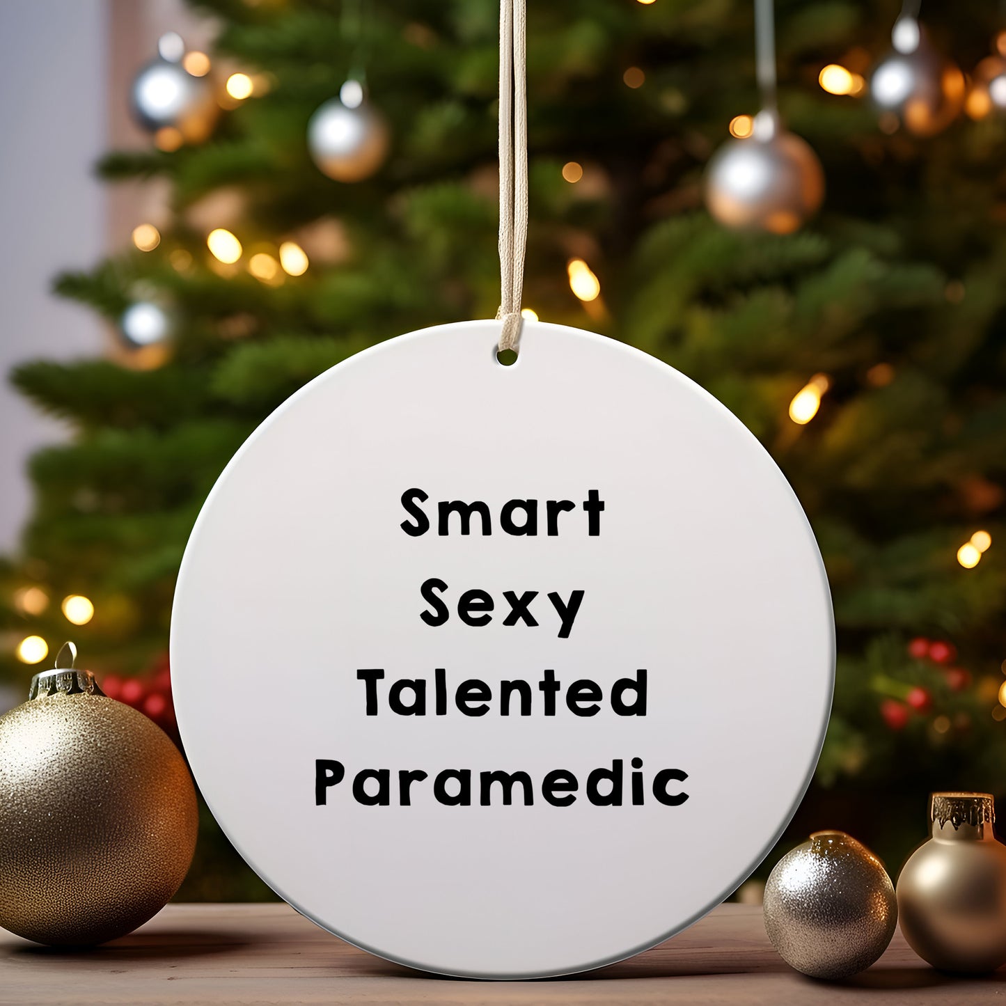 Smart Sexy Talented Paramedic Circle Christmas Ornament Gifts