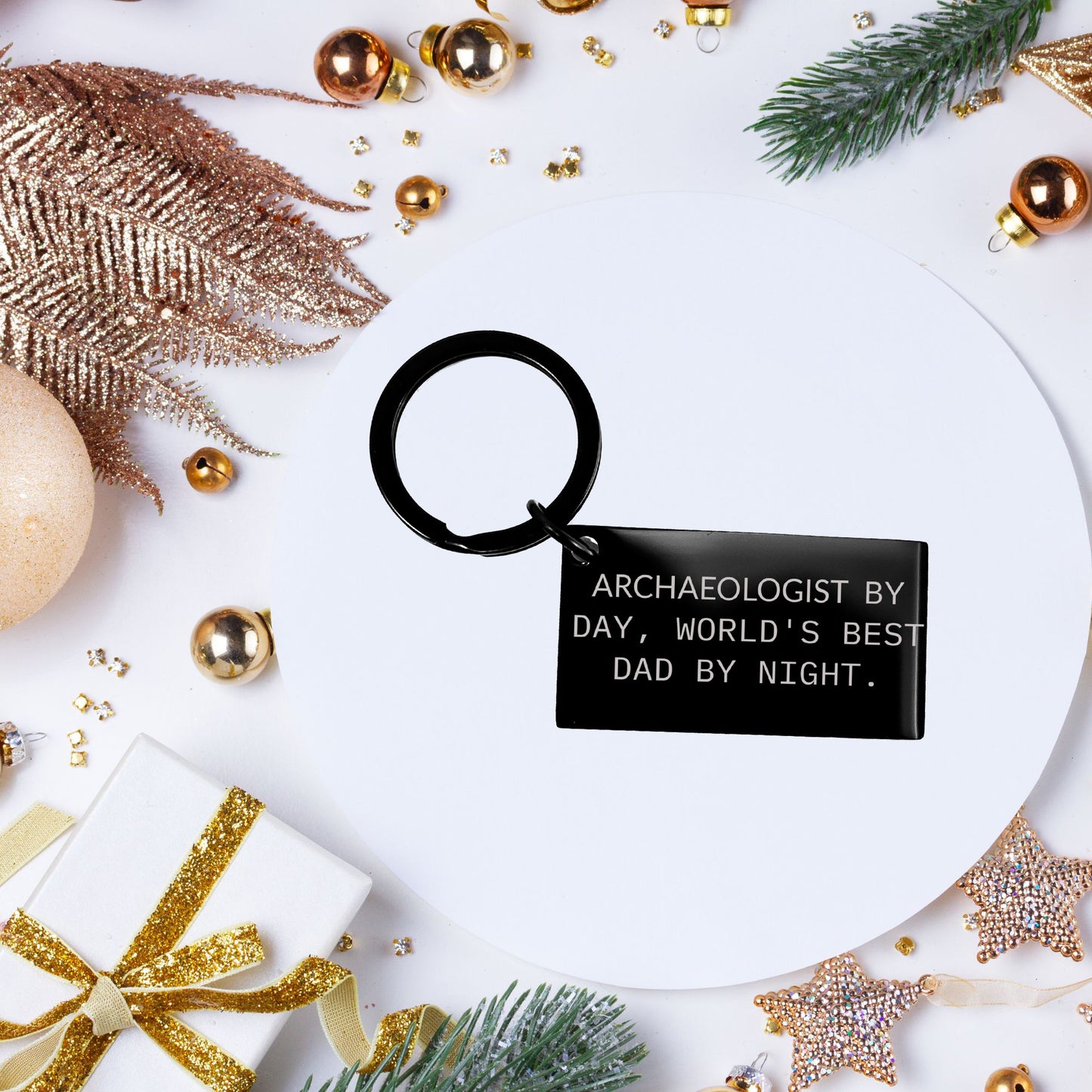 Archaeologists Gifts for Dad, Keychain for Men, Funny Quote 'Archaeologists By Day, World's Best Dad By Night.', Graduation Unique Gifts