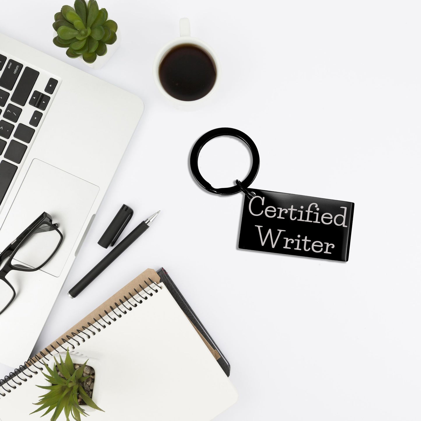 Funny Writer Gifts from Friends to Family - Certified Writer Keychain for Graduation - Mallard Moon Gift Shop