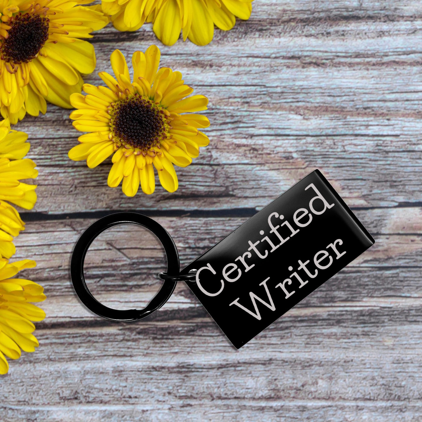 Funny Writer Gifts from Friends to Family - Certified Writer Keychain for Graduation - Mallard Moon Gift Shop