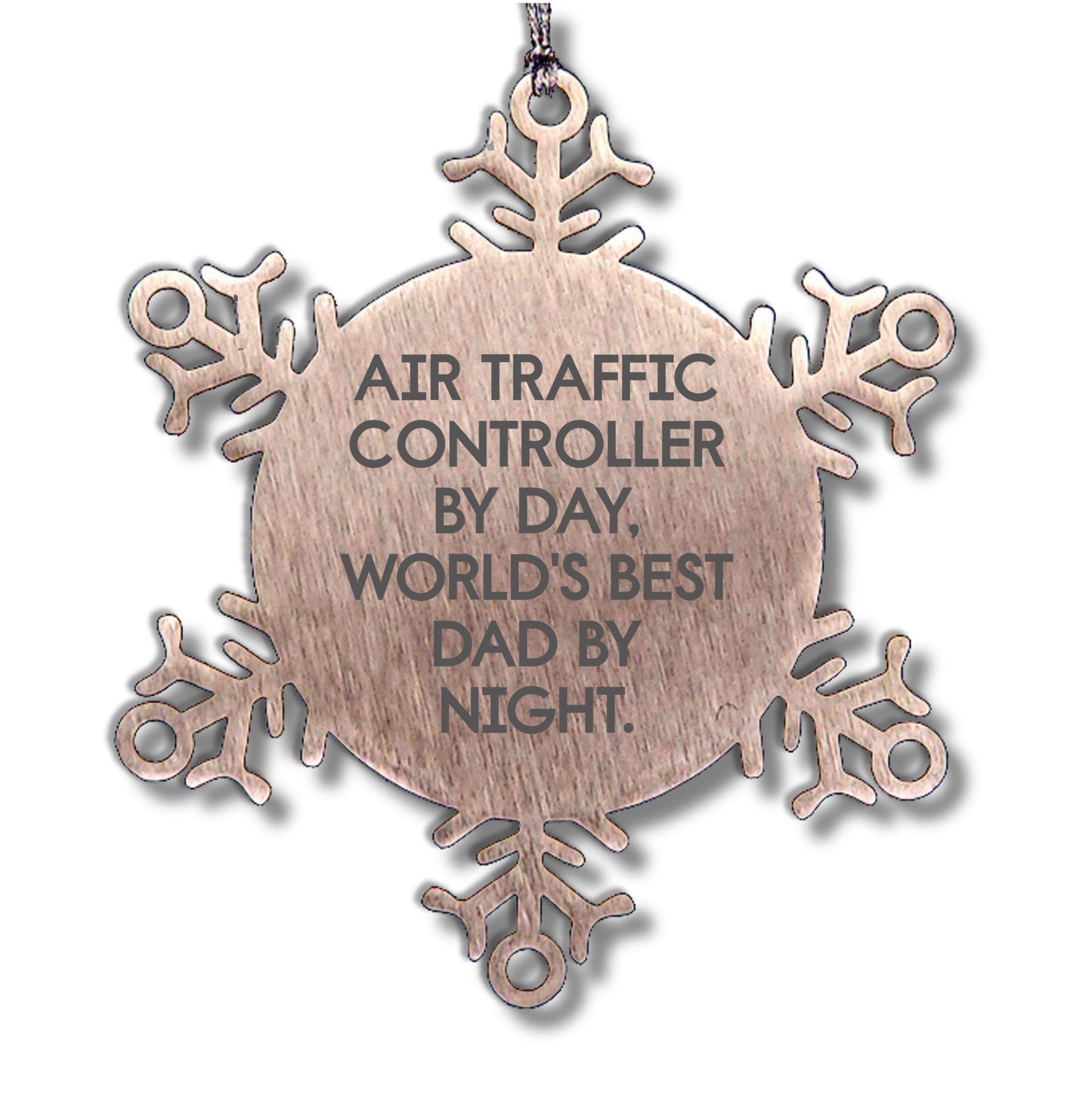 Funny Air Traffic Controller Gifts from Dad for Men, Snowflake Ornament for Christmas Unique Gifts