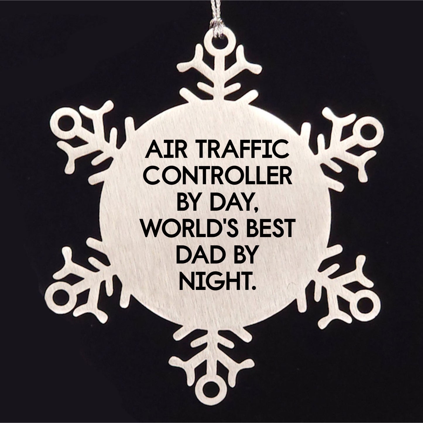 Funny Air Traffic Controller Gifts from Dad for Men, Snowflake Ornament for Christmas Unique Gifts