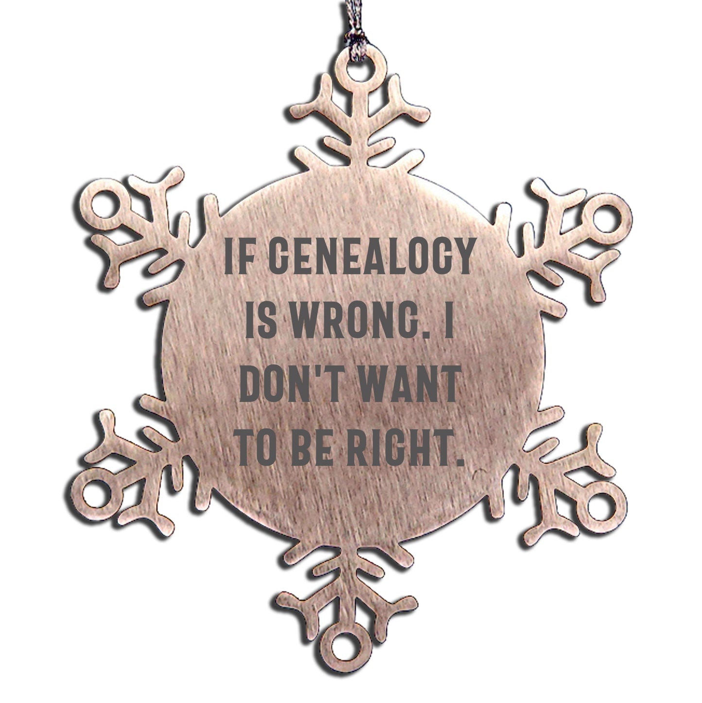 Genealogy Snowflake Ornaments for Christmas Unique Gifts from Family to Genealogy Enthusiasts, Funny Snowflake Quote