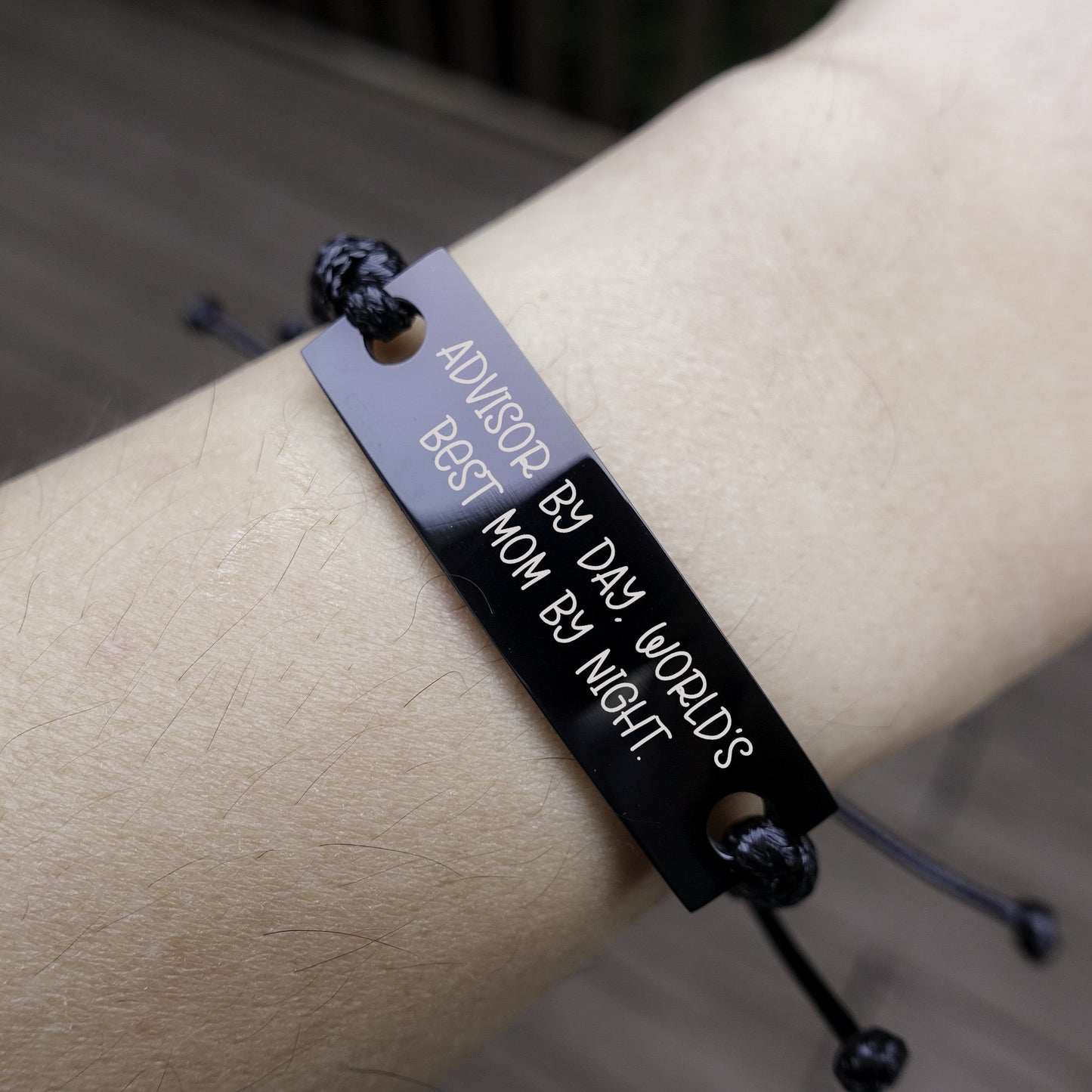 Funny Advisor Gifts, World's Best Mom By Night Rope Bracelet, Adjustable, Graduation Unique Gifts from Mom to Advisor - Mallard Moon Gift Shop