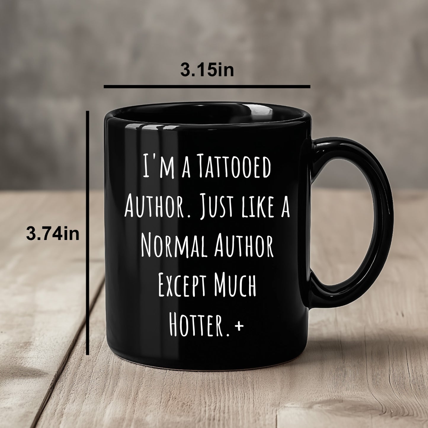 Author Funny Quote Tattooed Author Black Coffee Mug Gifts