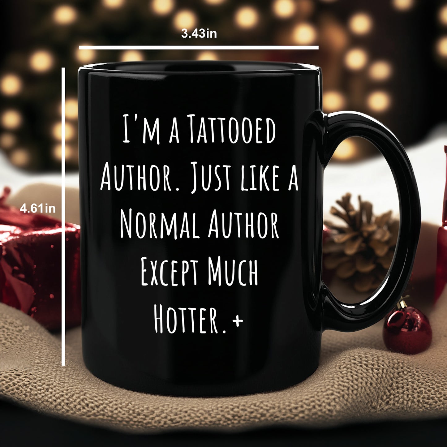 Author Funny Quote Tattooed Author Black Coffee Mug Gifts