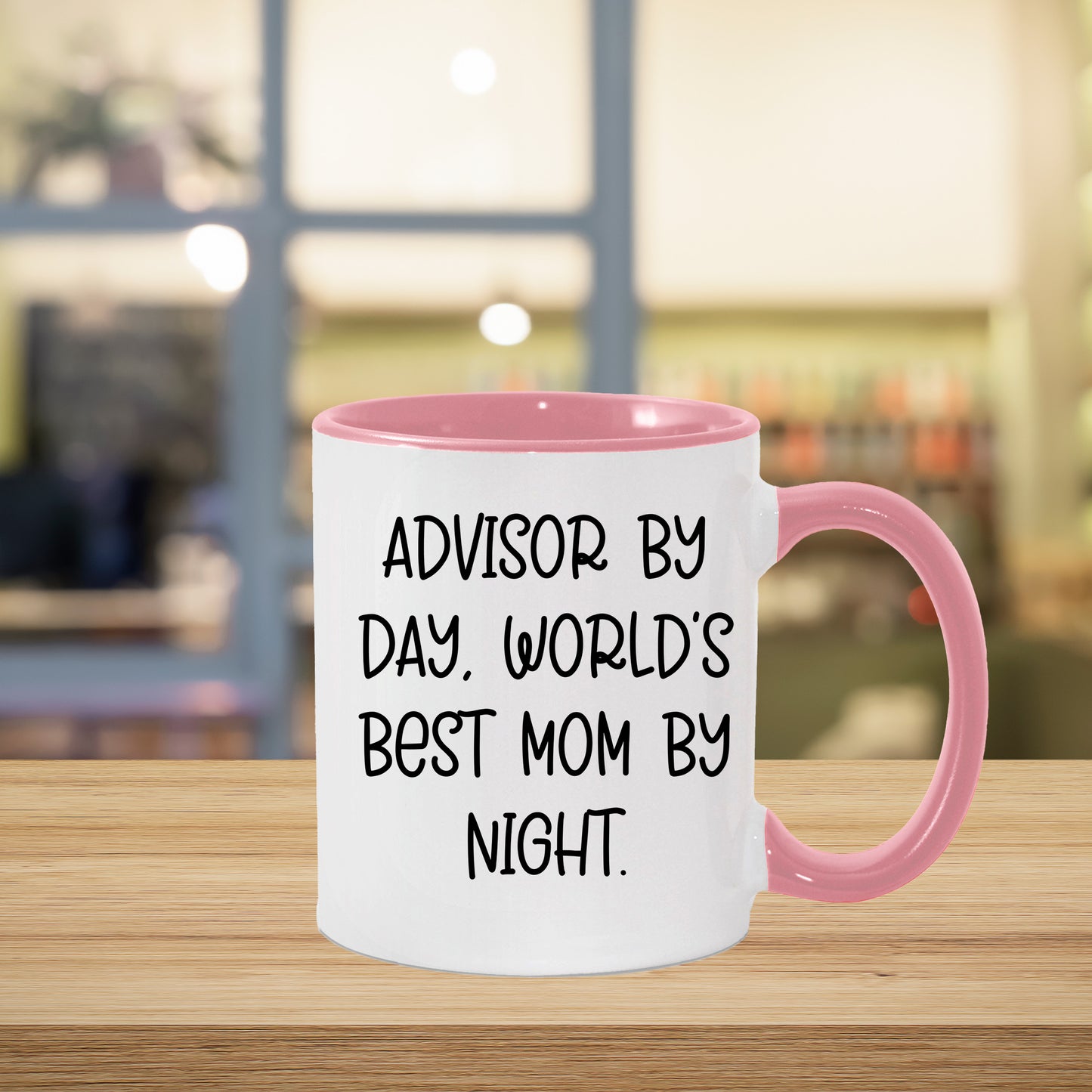 Funny Advisor Gifts from Friends - Two Tone Coffee Mug for World's Best Mom By Night - Graduation Unique Gifts - Mallard Moon Gift Shop