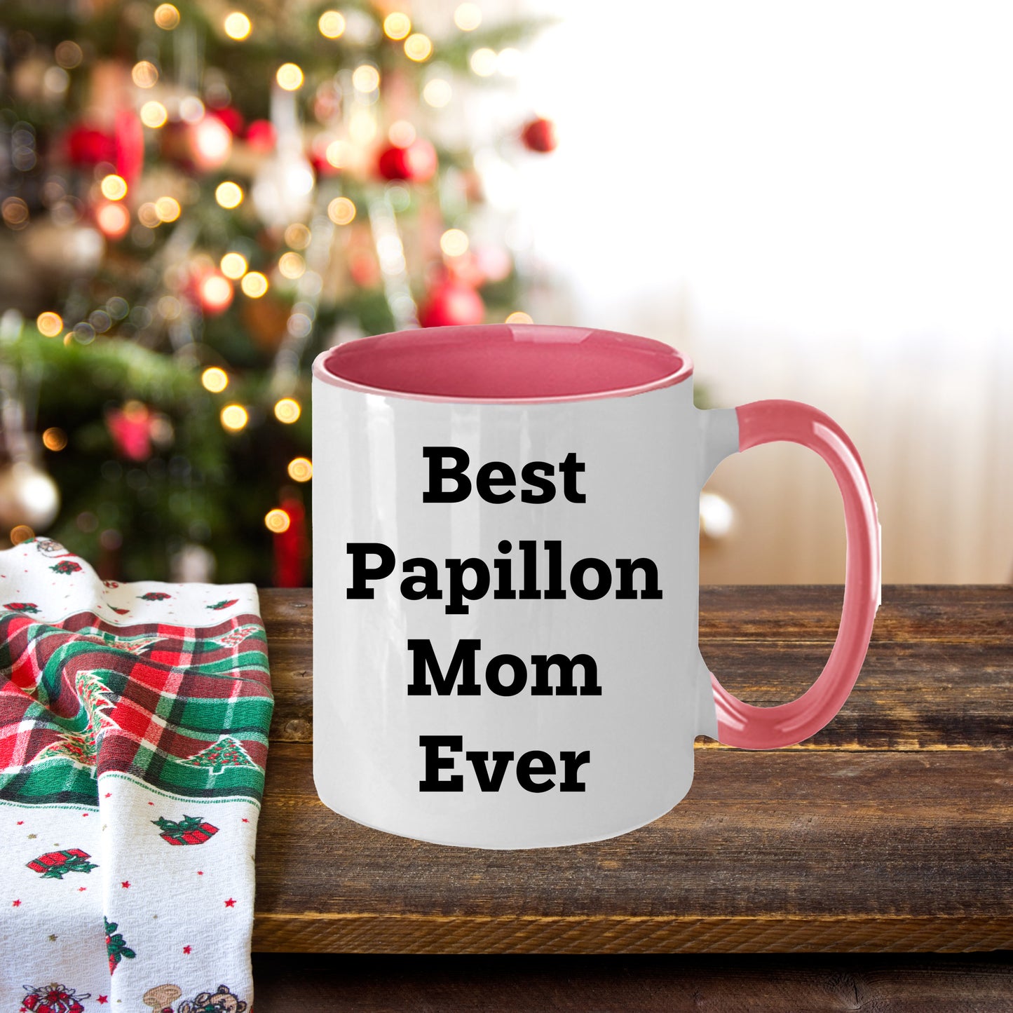 Spring Pet Products Best Papillon Mom Ever, Funny Papillon Dog Lover Gift, Two Tone Coffee Mug Birthday, Mother's Day, Chritmas Gifts
