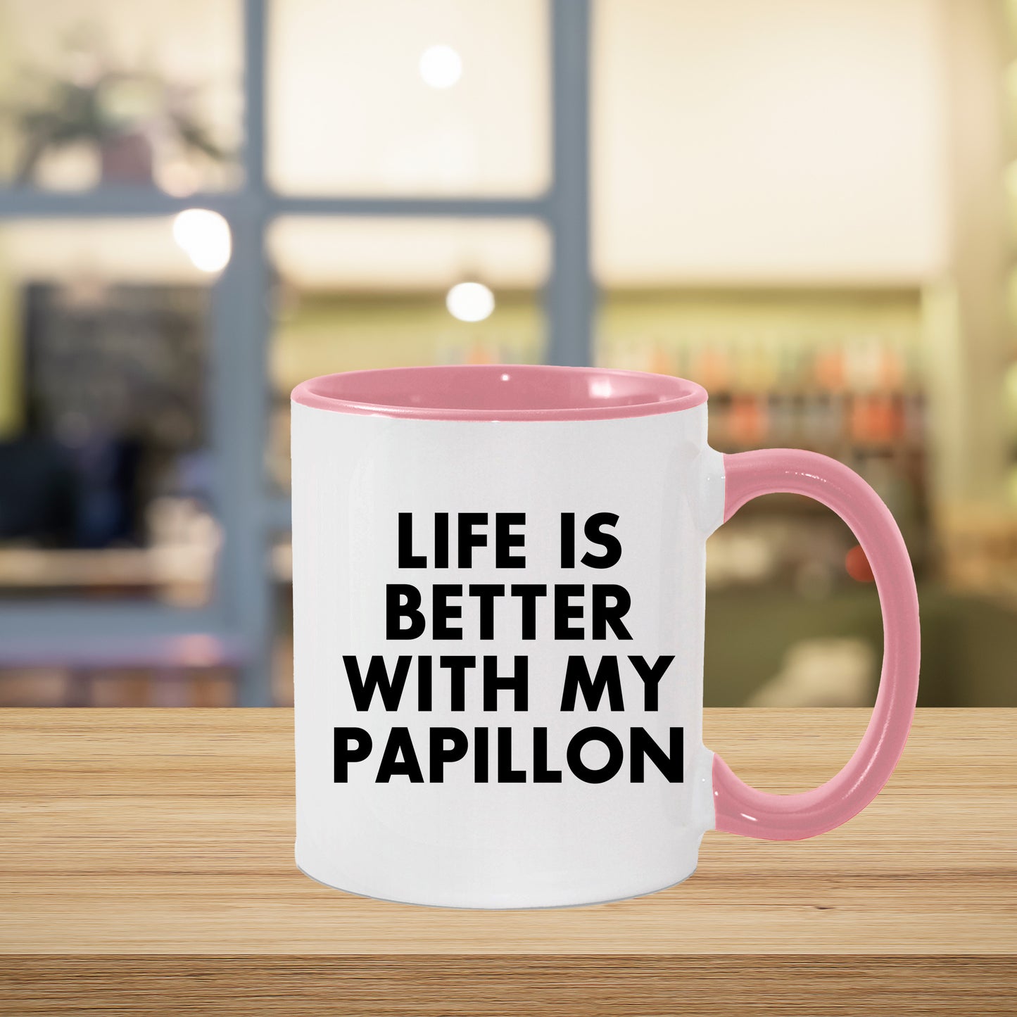 Life Is Better With My Papillon, Gifts from Mom to Papillon Dog Lovers, Two Tone Coffee Mug, Mother's Day Unique Gifts - Mallard Moon Gift Shop