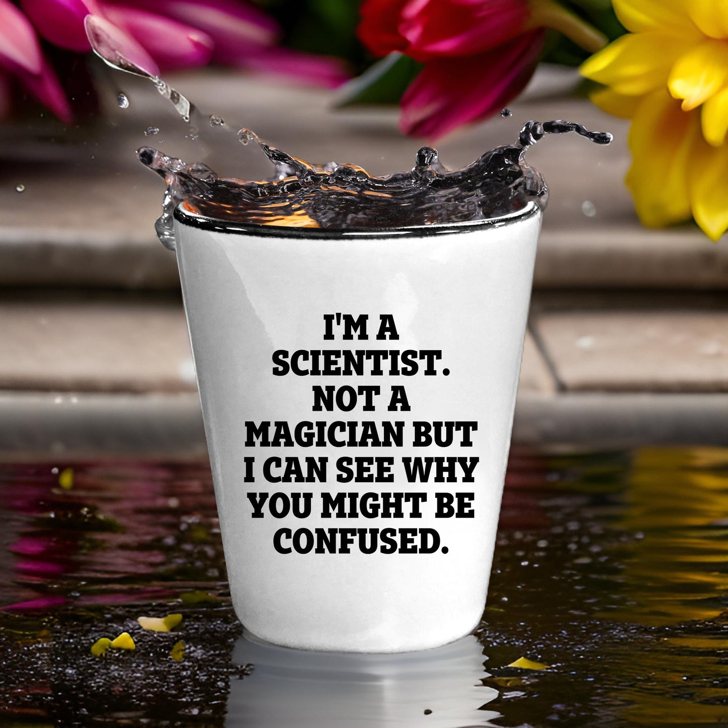I'm a Scientist. Not a Magician – Funny Shot Glass for Scientists, Lab Techs, and STEM Geeks - Mallard Moon Gift Shop
