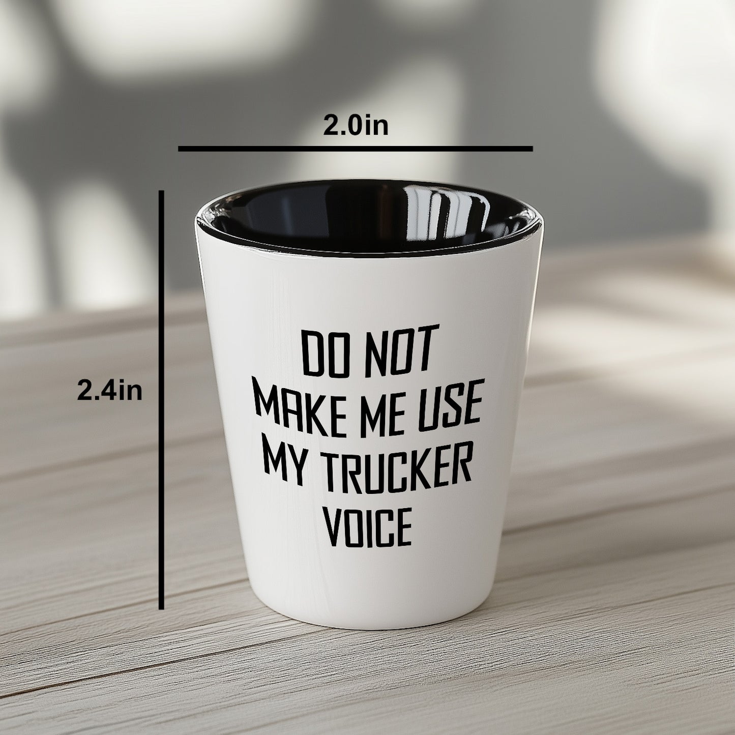 Funny Trucker Quote Shot Glass Gifts Do Not Make Me Use My Trucker Voice – Funny Gift for Truck Drivers, Coworkers, and Whiskey Lovers - Mallard Moon Gift Shop