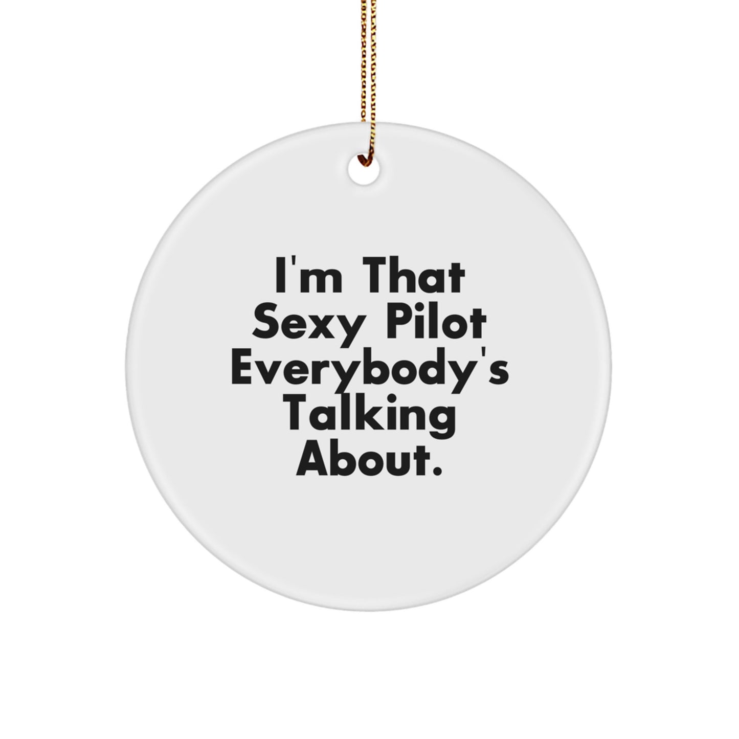 Pilot Gifts from Friends for Christmas - I'm That Sexy Pilot Everybody's Talking About. Circle Ornament