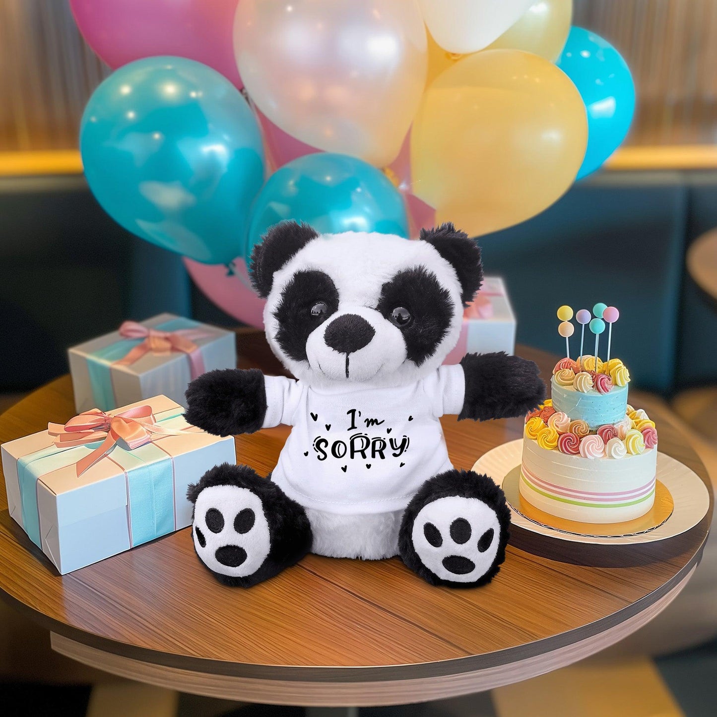 Apology Gift - I am Sorry - Plush Panda Bear with Tee Shirt - Mallard Moon Gift Shop