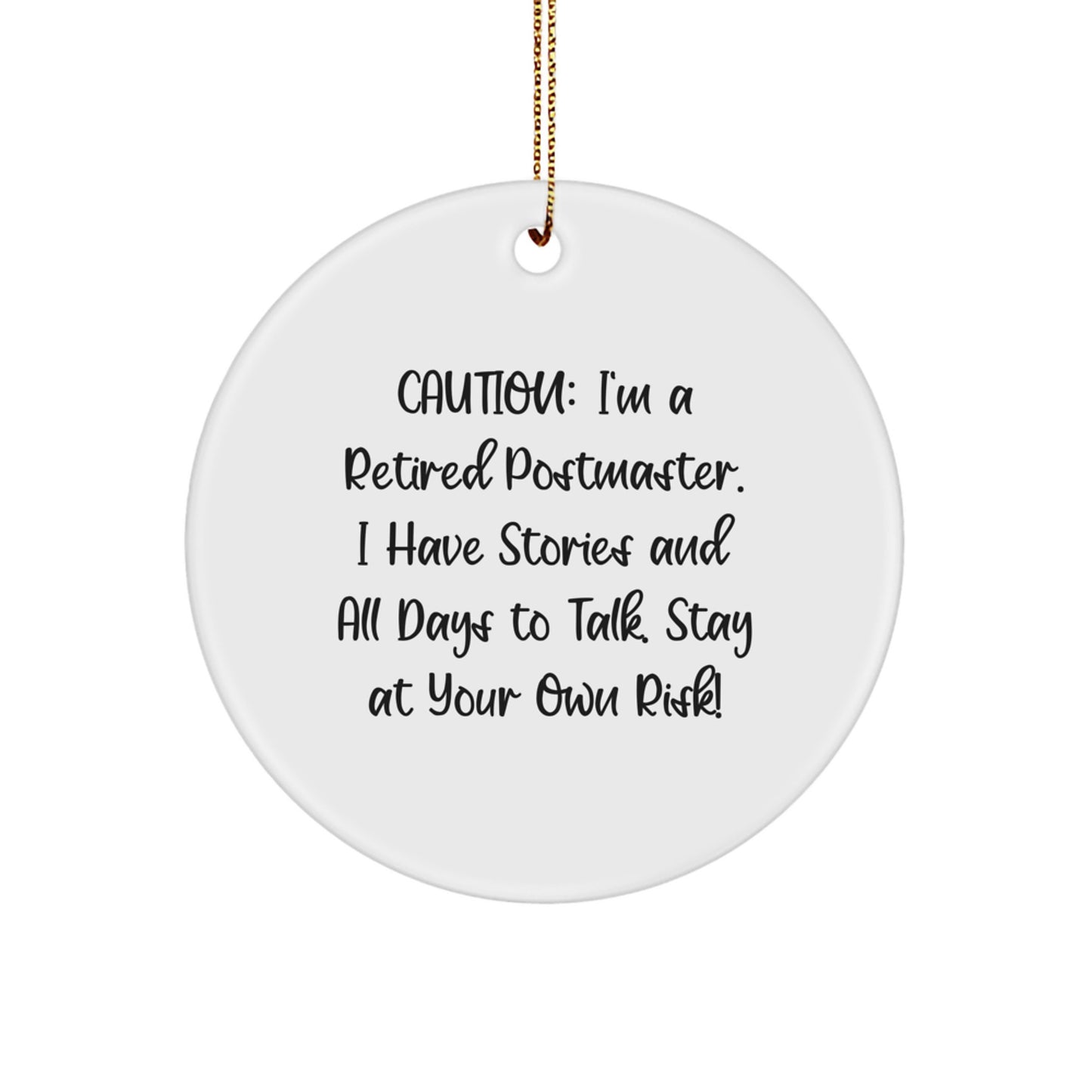 Postmaster's Wisdom Circle Ornament, Funny Quote Christmas Unique Postmaster Gifts