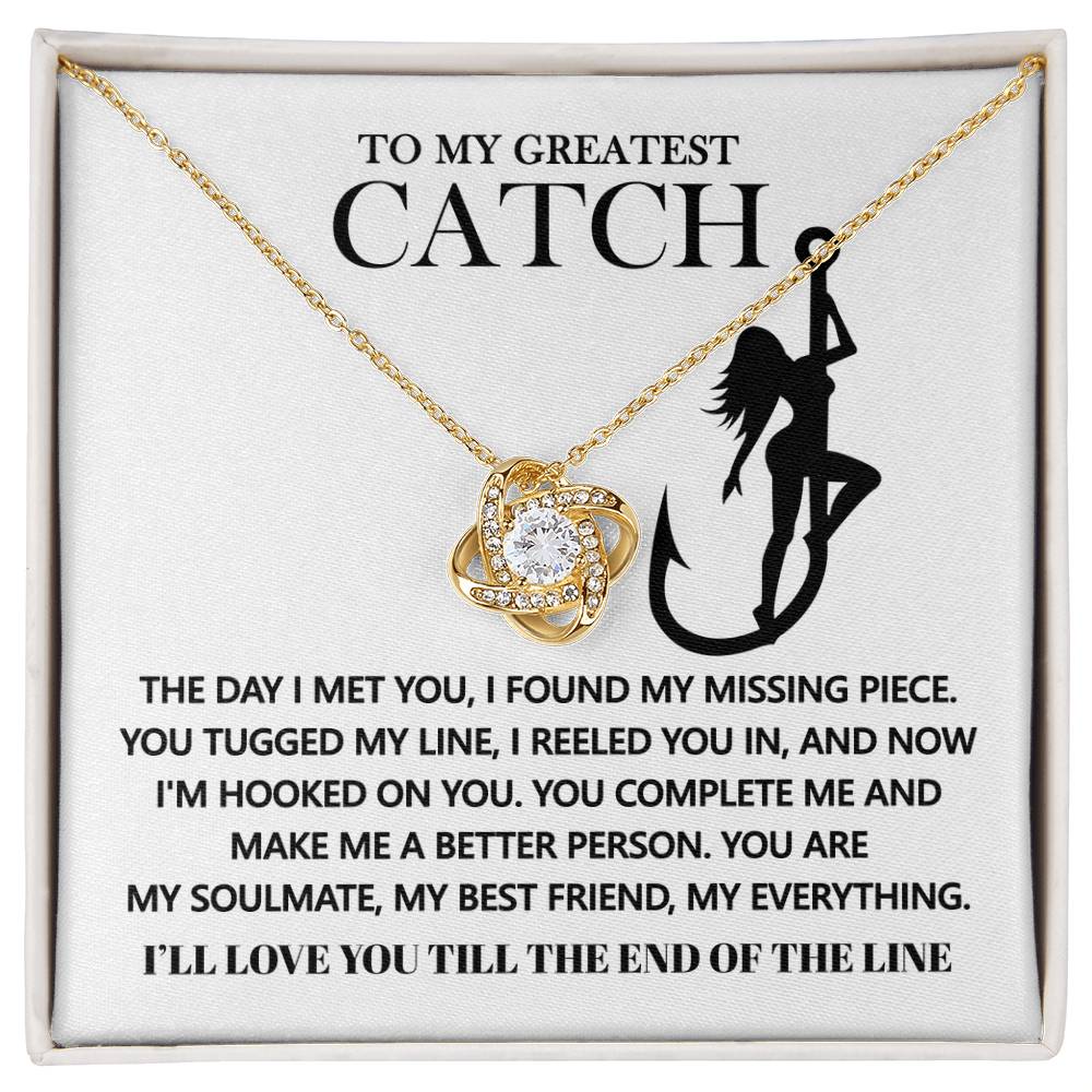 Gift for Soulmate - Hooked On You - Love Knot Pendant Necklace - Mallard Moon Gift Shop