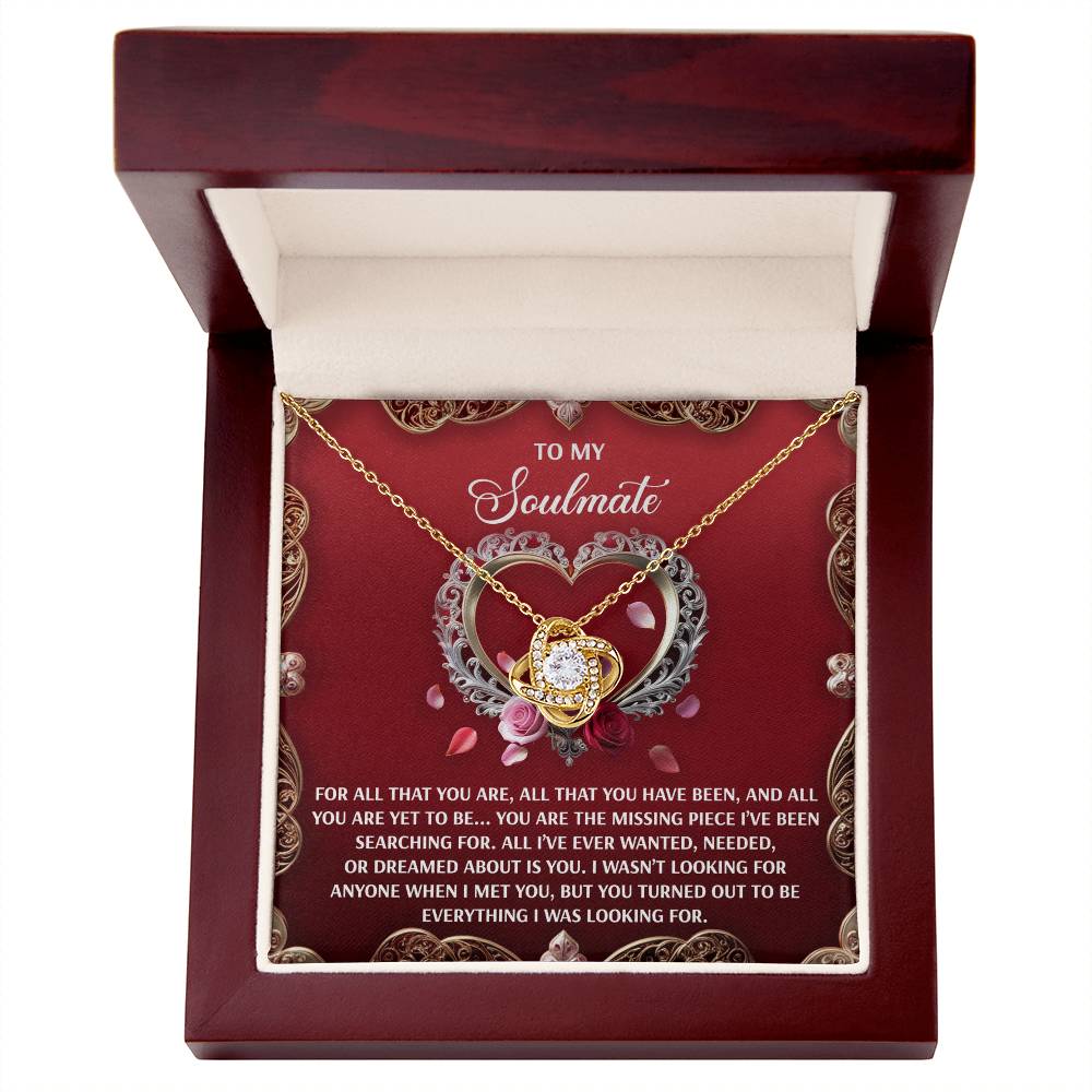 Gift for Soulmate - I Met You - Love Knot Pendant Necklace - Mallard Moon Gift Shop