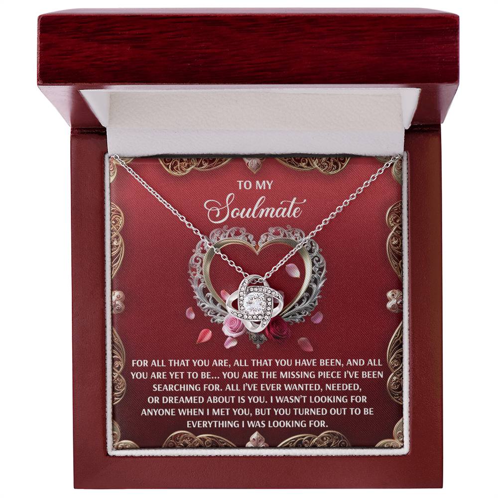 Gift for Soulmate - I Met You - Love Knot Pendant Necklace - Mallard Moon Gift Shop