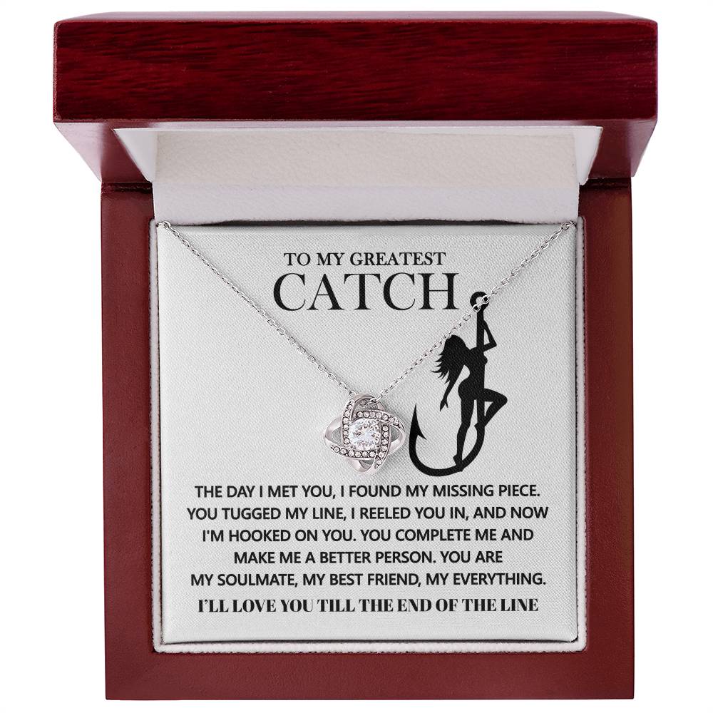 Gift for Soulmate - Hooked On You - Love Knot Pendant Necklace - Mallard Moon Gift Shop