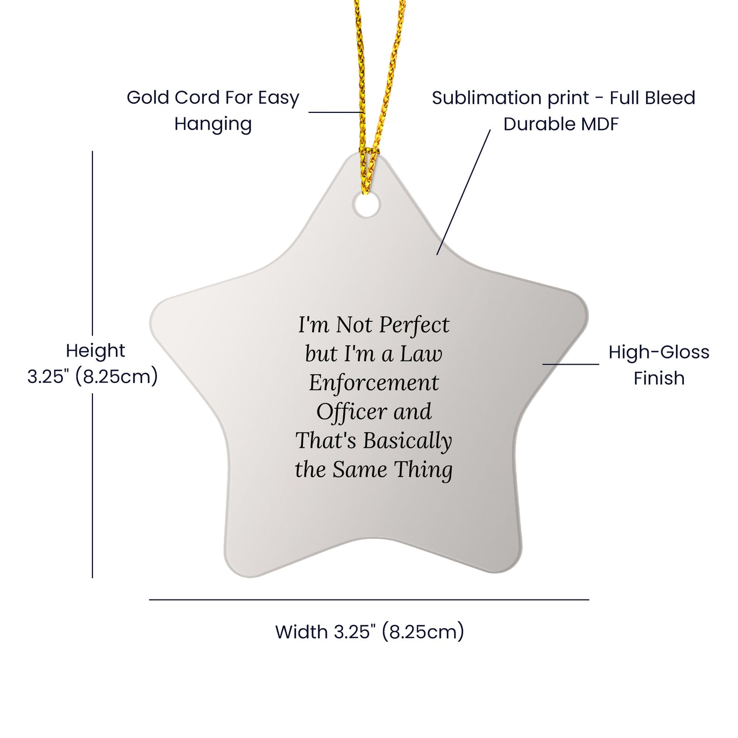 Psychiatrist Funny Star Ornament - Psychiatrist Day, World's Best Mom By Night' - Gifts from Family to Friends