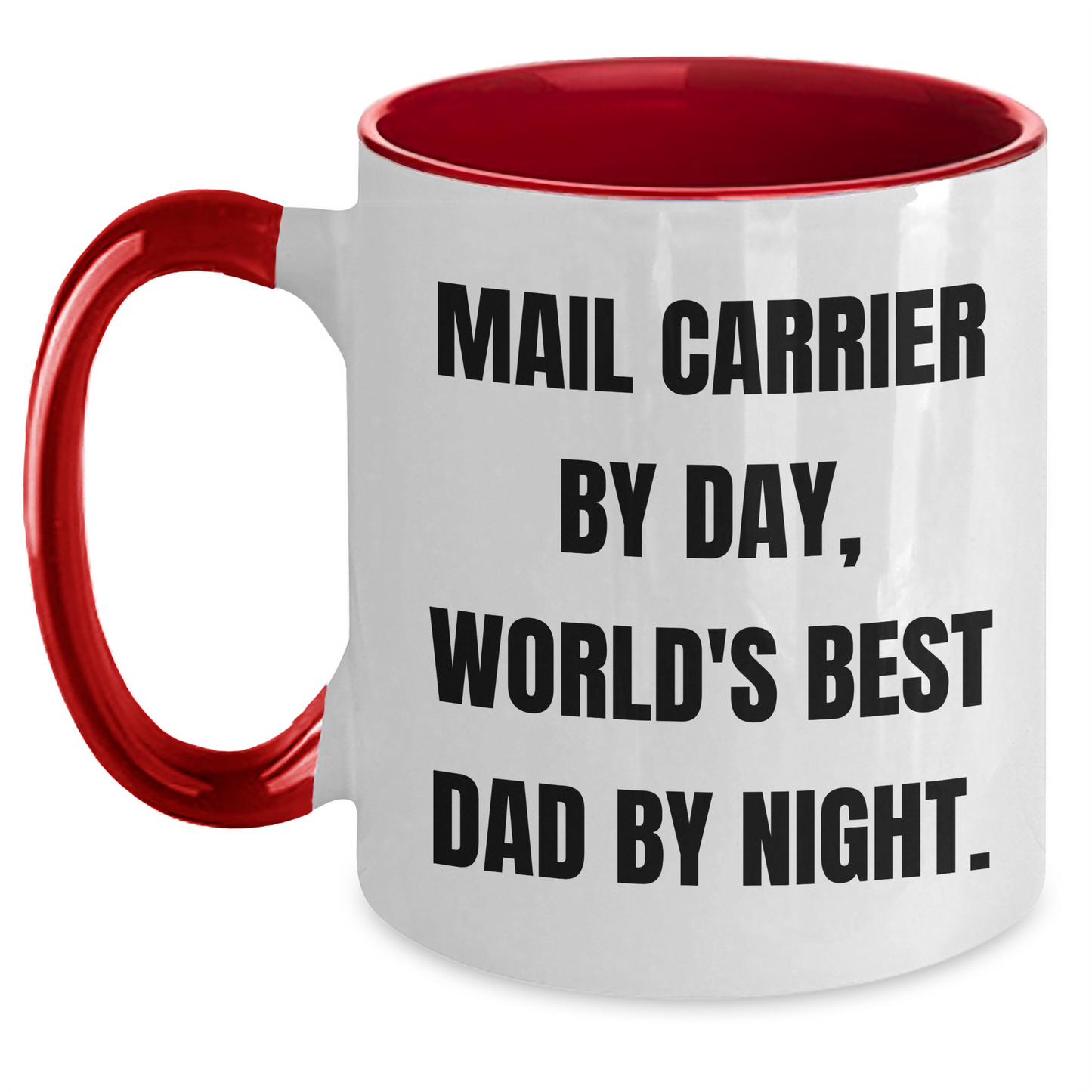 Funny Mail Carrier Gifts from Men to World's Best Dad - Two Tone Coffee Mug, Father's Day Unique - Main
