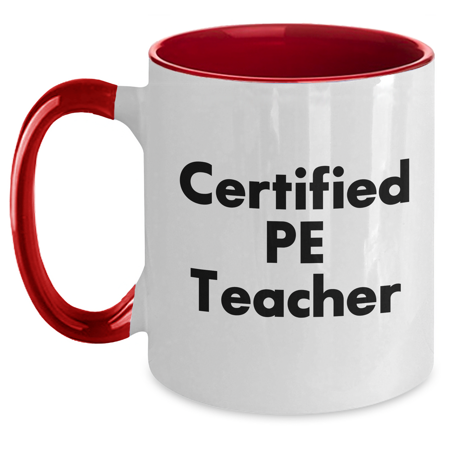 Funny PE Teacher Gifts - 'Love Teaching' Two Tone Coffee Mug for Dad, Teacher, Friend - Father's Day, Unique Gifts from Men to PE Teacher - Main