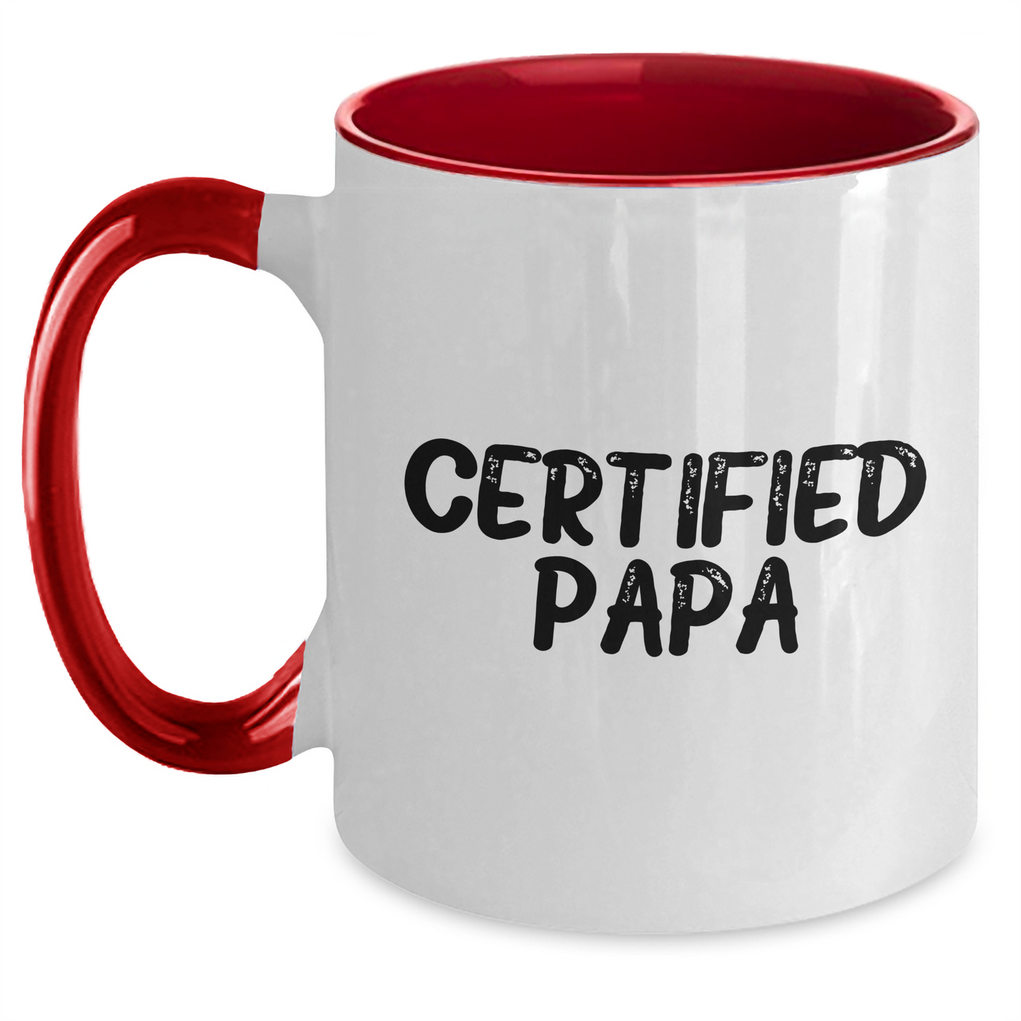 Funny Papa Certified Quote Two Tone Coffee Mugs Gifts for Papa from Family Friends Coworkers, Unique Father's Day Present - Main