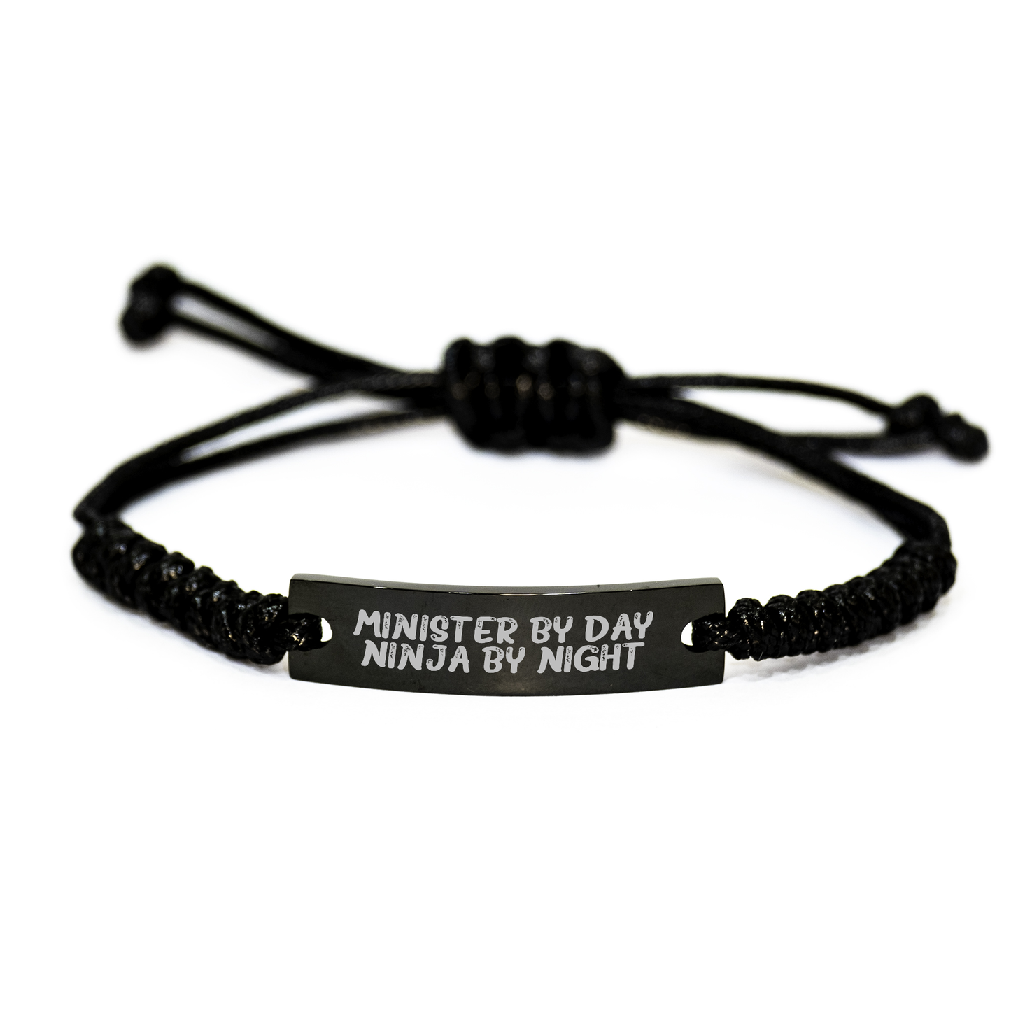 Minister Gifts from Men, Minister By Day. Ninja By Night. Rope Bracelet for Mother's Day - Image 1