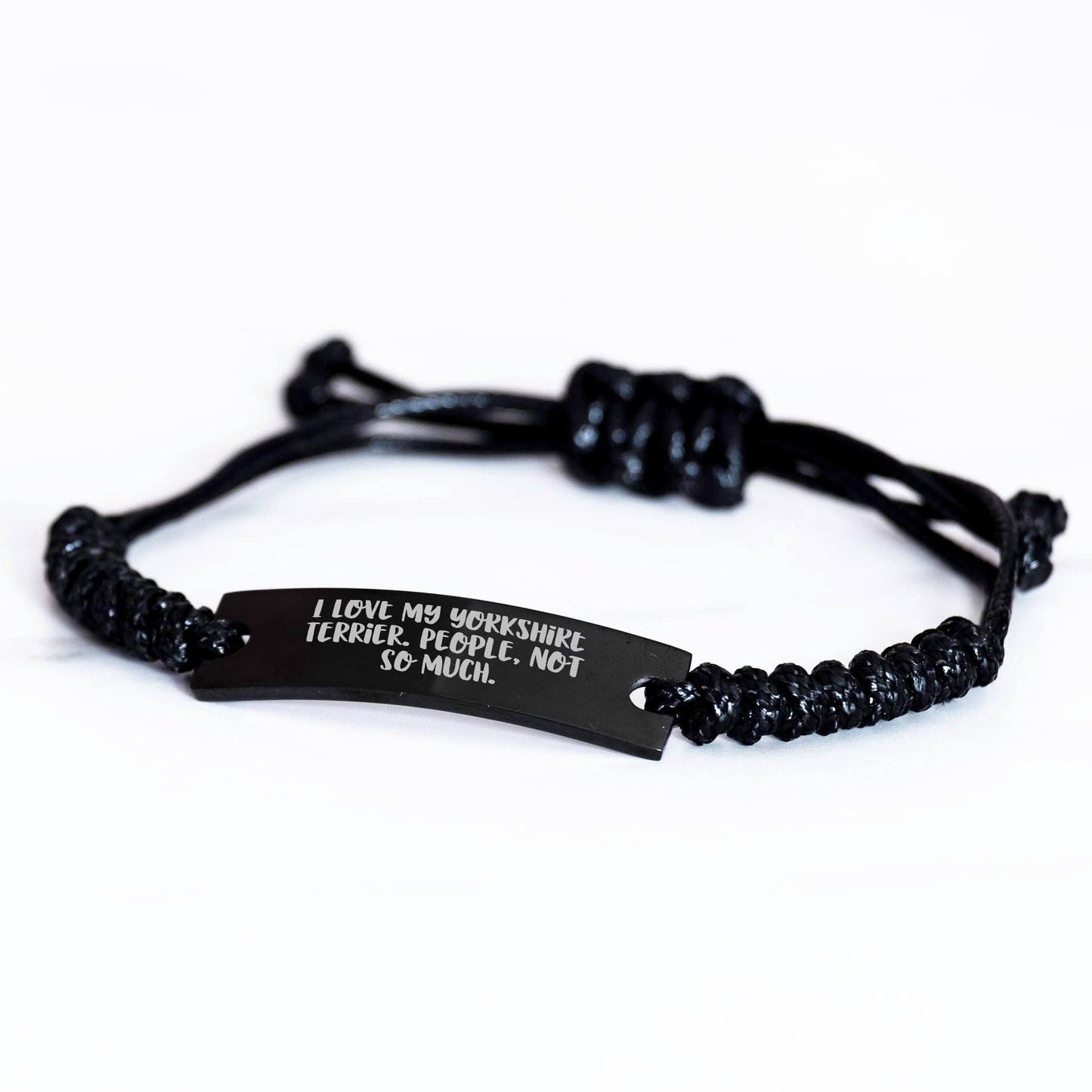 Yorkshire Terrier Dog Gifts, Funny Quote Rope Bracelet, Adjustable Black Stainless Steel, Gifts from Friends for Men, Father's Day Unique Gifts - Image 2