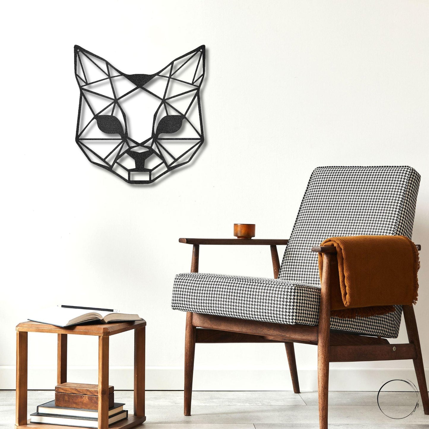 Cat Geometric Indoor Outdoor Steel Wall Sign - Mallard Moon Gift Shop