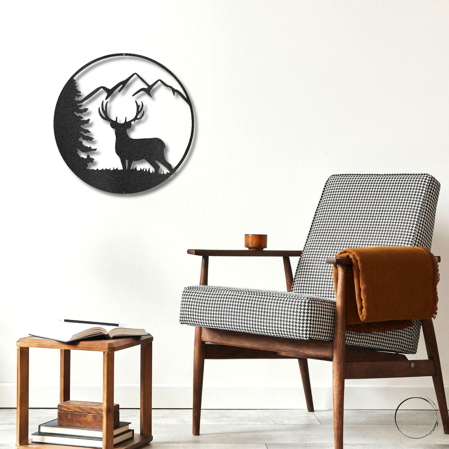 Deer Scene Metal Art Wall Sign - Mallard Moon Gift Shop