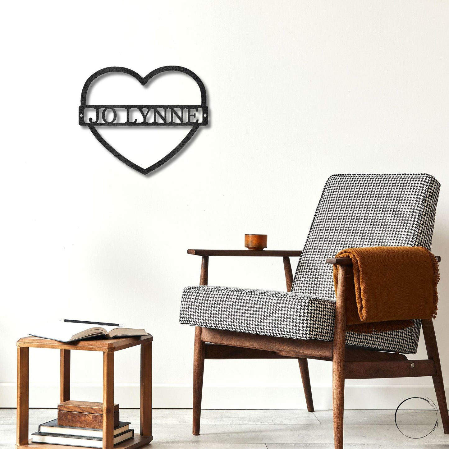 Custom Heart Shaped Monogram Personalized Steel Wall Sign - Mallard Moon Gift Shop