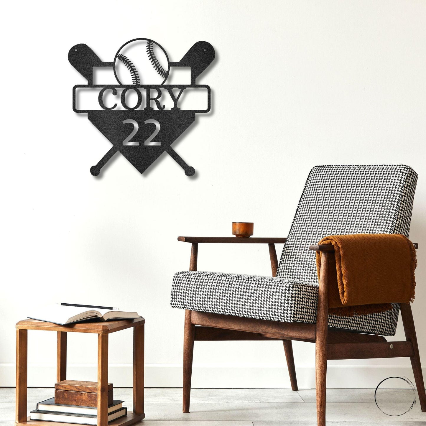 Baseball Home Plate Custom Name Metal Art Wall Sign - Mallard Moon Gift Shop