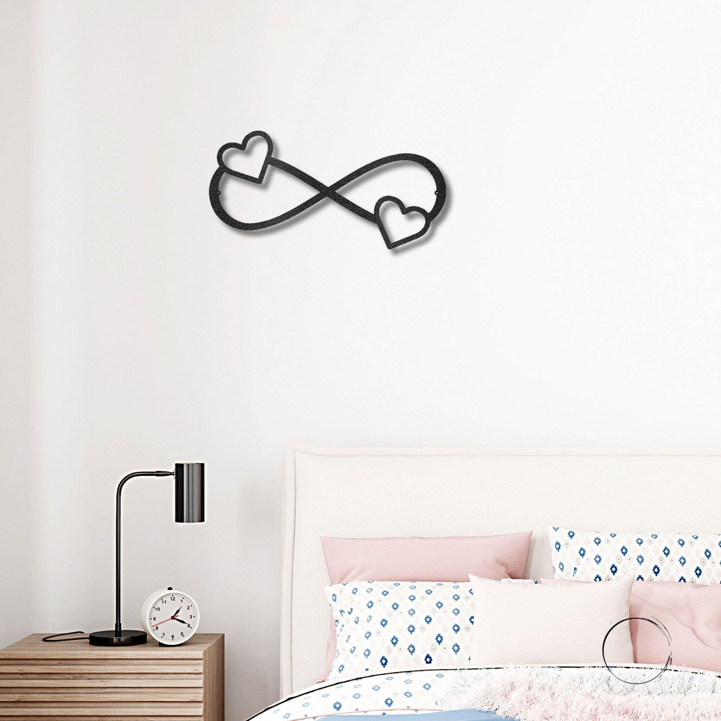 Double Heart Infinity Steel Wall Sign - Mallard Moon Gift Shop