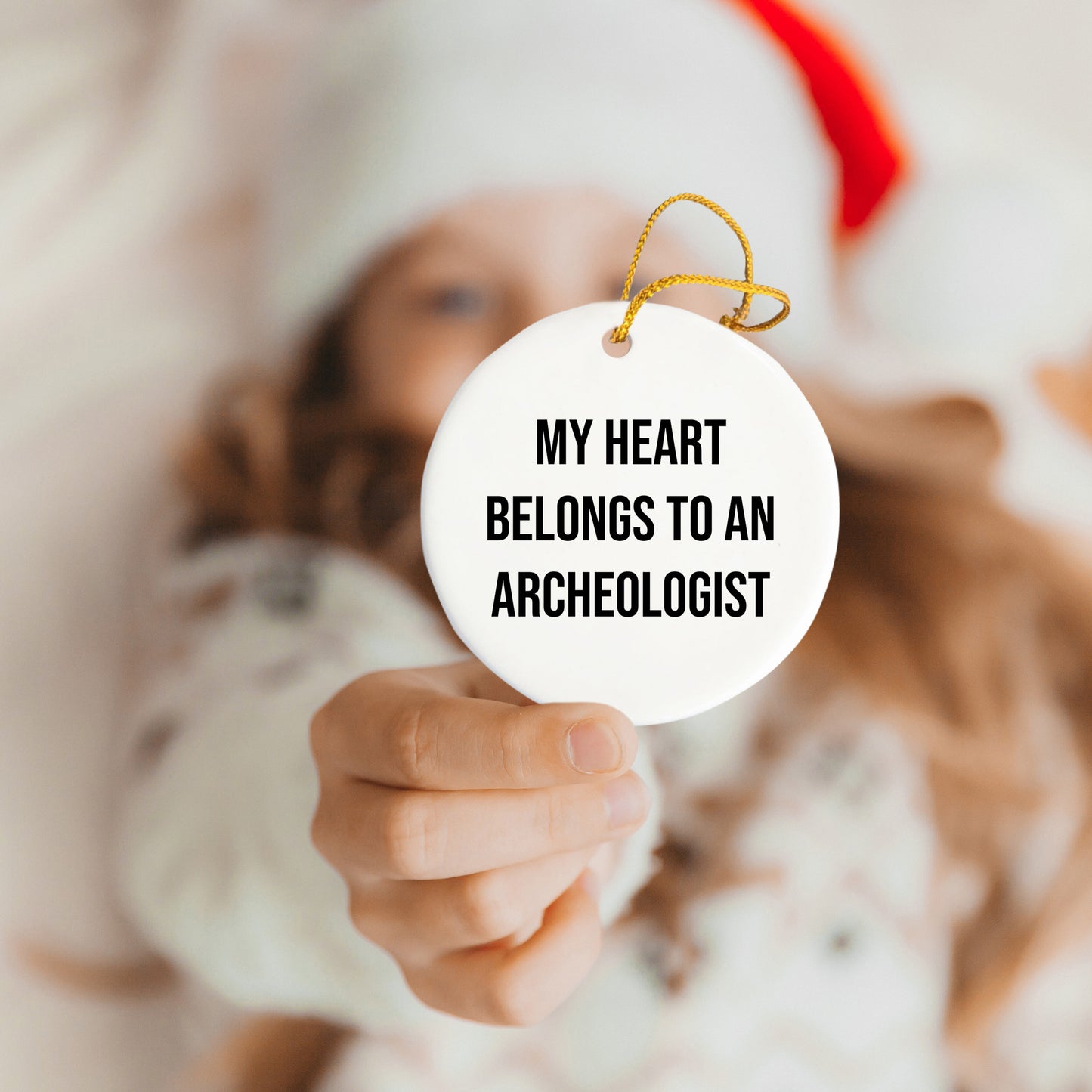 Funny Archaeologist Gifts - My Heart Belongs To An Archeologist Circle Ornament, Gifts from Friends, for Christmas - Mallard Moon Gift Shop