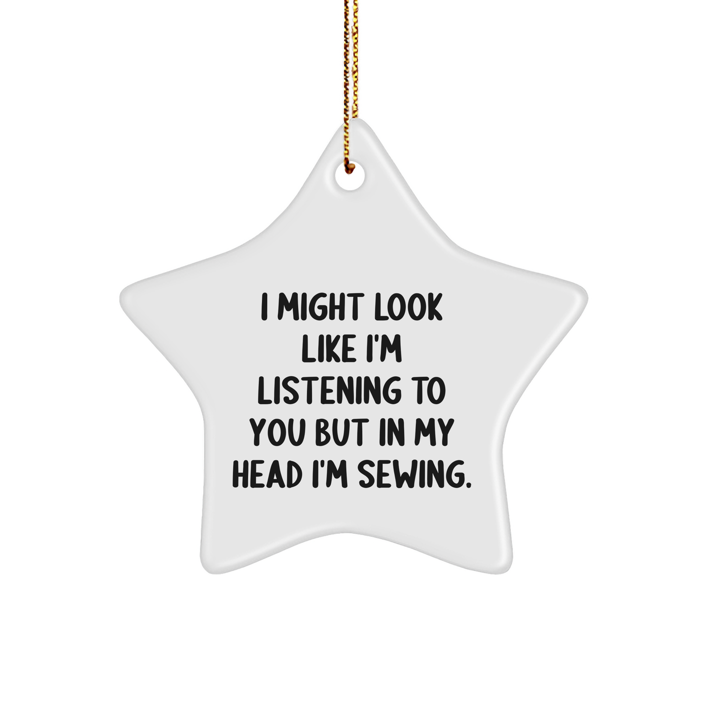Sewing Star Ornament Gifts from Family for Sewing Enthusiasts with Funny Quote, Christmas Unique Sewing Gifts for Women